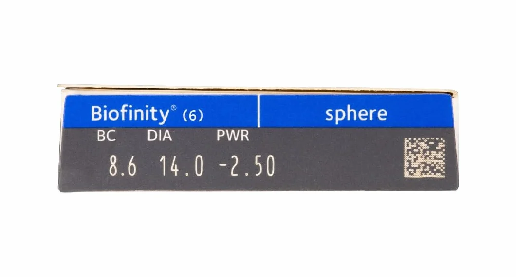 Biofinity Lenti mensile morbide R 8.6 D 14 Diottrie -2.00, 6 pezzi