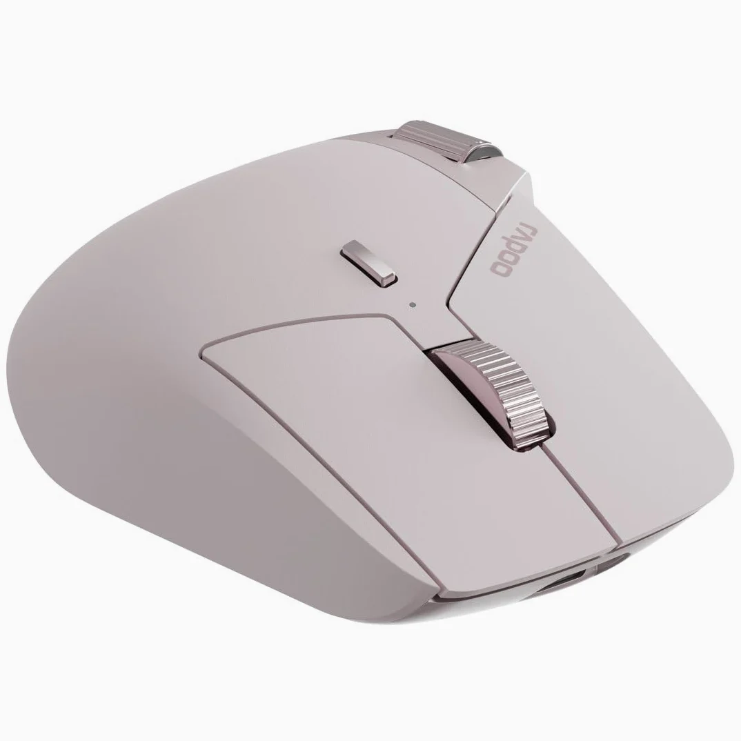 Rapoo Mouse wireless MT760M Mouse senza fili Sensore 4000 DPI Batteria ricaricabile ecologica PC & Mac ergonomico - Rosa