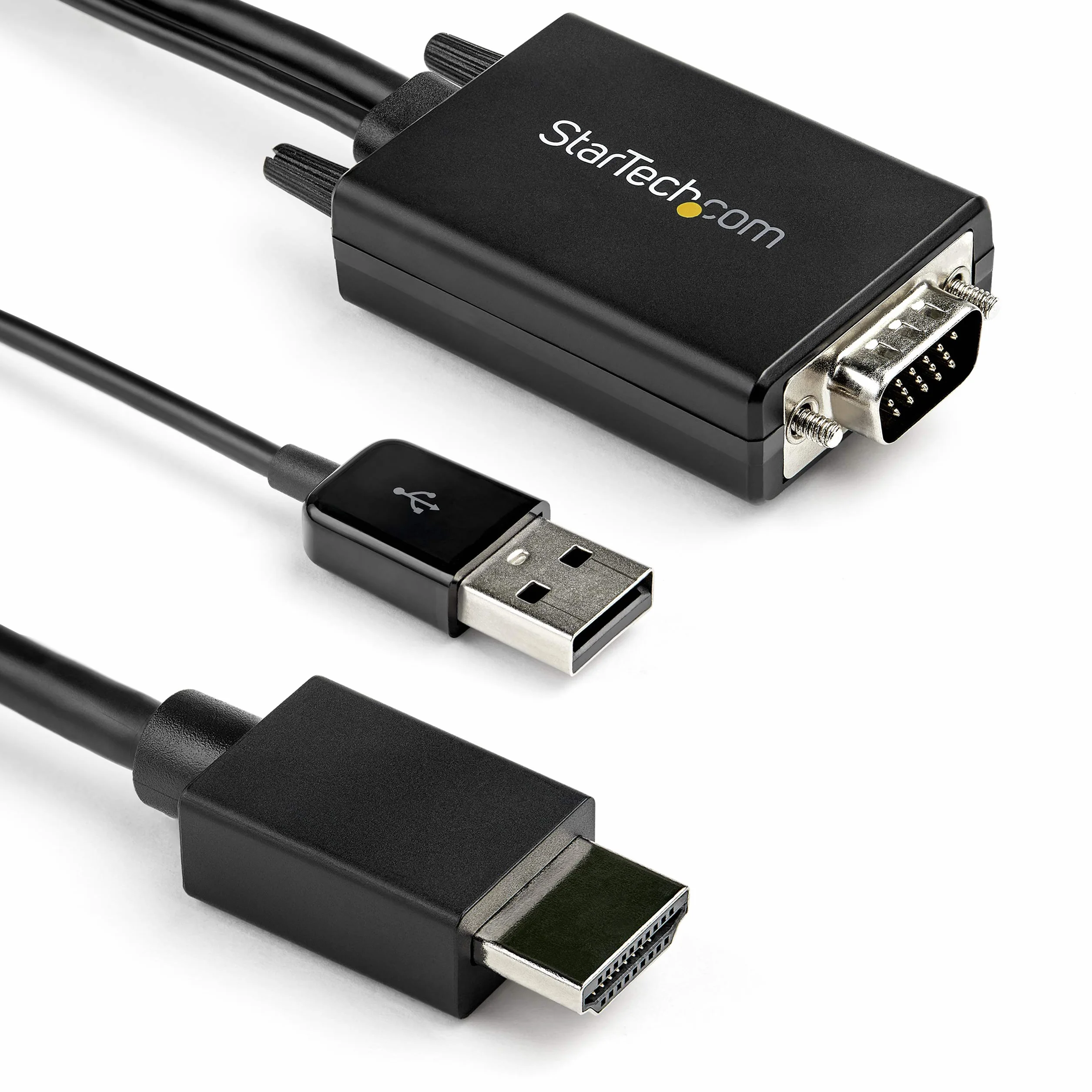 StarTech.com Cavo adattatore da VGA a HDMI da 2 m, Alimentazione via USB, 1080p -Convertitore attivo VGA (M) a HDMI (M) (VGA2HDMM2M)