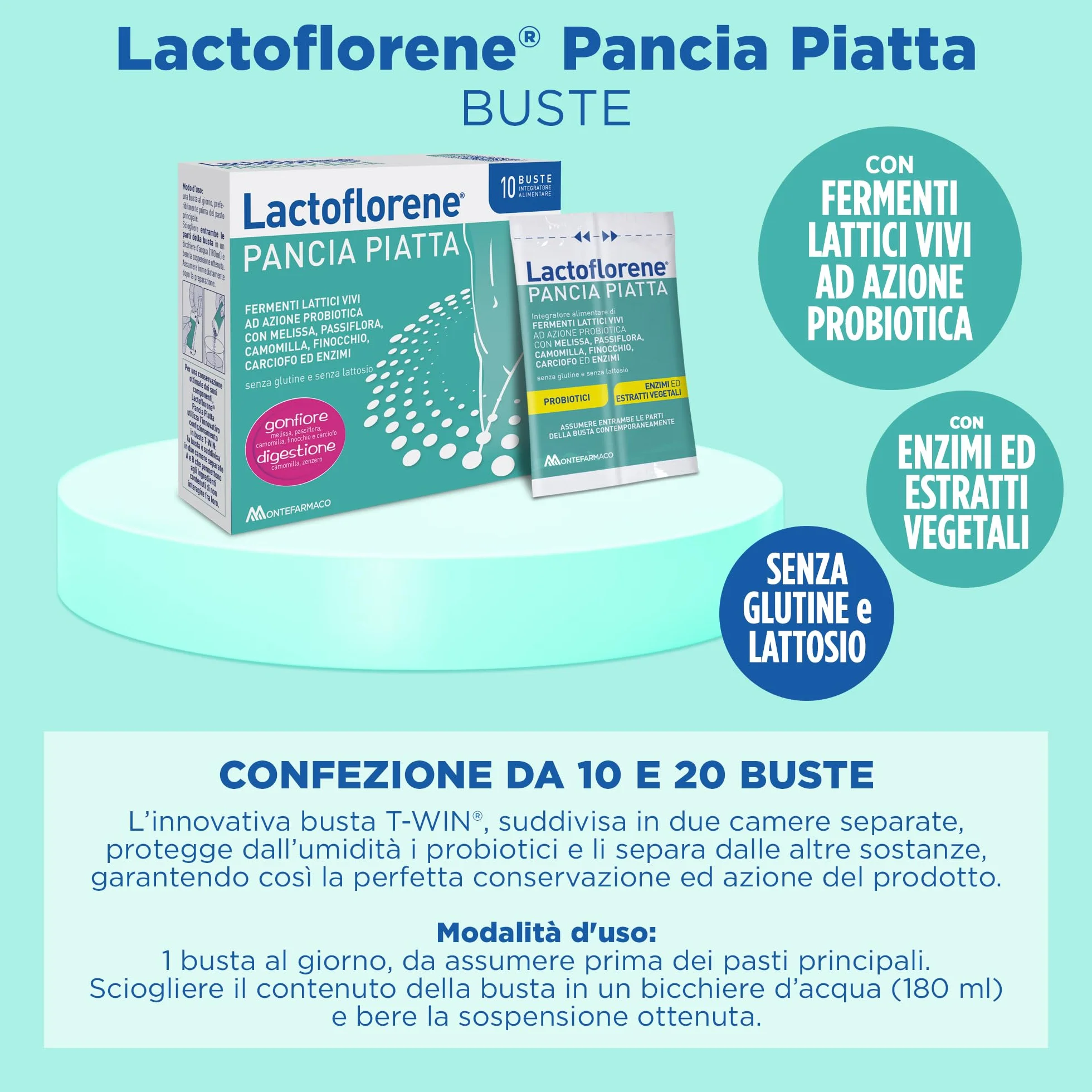 Montefarmaco Otc Lactoflorene Pancia Piatta 10 Bustine