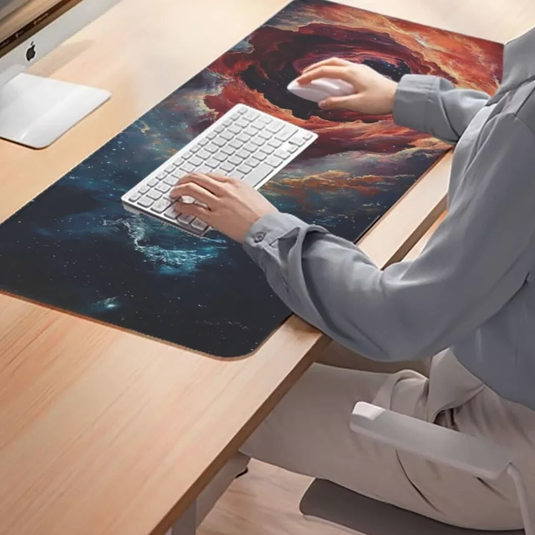 Tappetino Mouse Cosmico Tappetino Mouse XXL 1600 x 800 mm,Notte Stellata Tappetino Scrivania con Base In Gomma Antiscivolo,Tappetino Mouse Gaming Maggiore Precisione e Velocità,Mousepad Gaming qw620