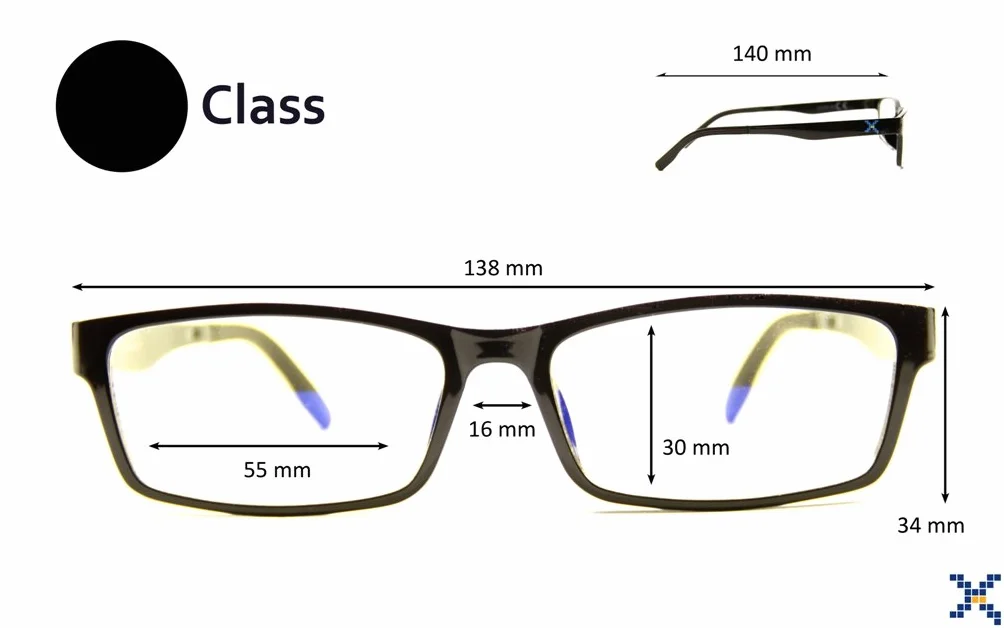 Pixel Lens Class Occhiali per PC, TV, Tablet, Gaming. Contro STANCHEZZA Occhi, Massimo Comfort VISIVO, Montatura Leggera, CERTIFICATI Luce Blu - 41% E UV - 100% (+2.00, Nero)