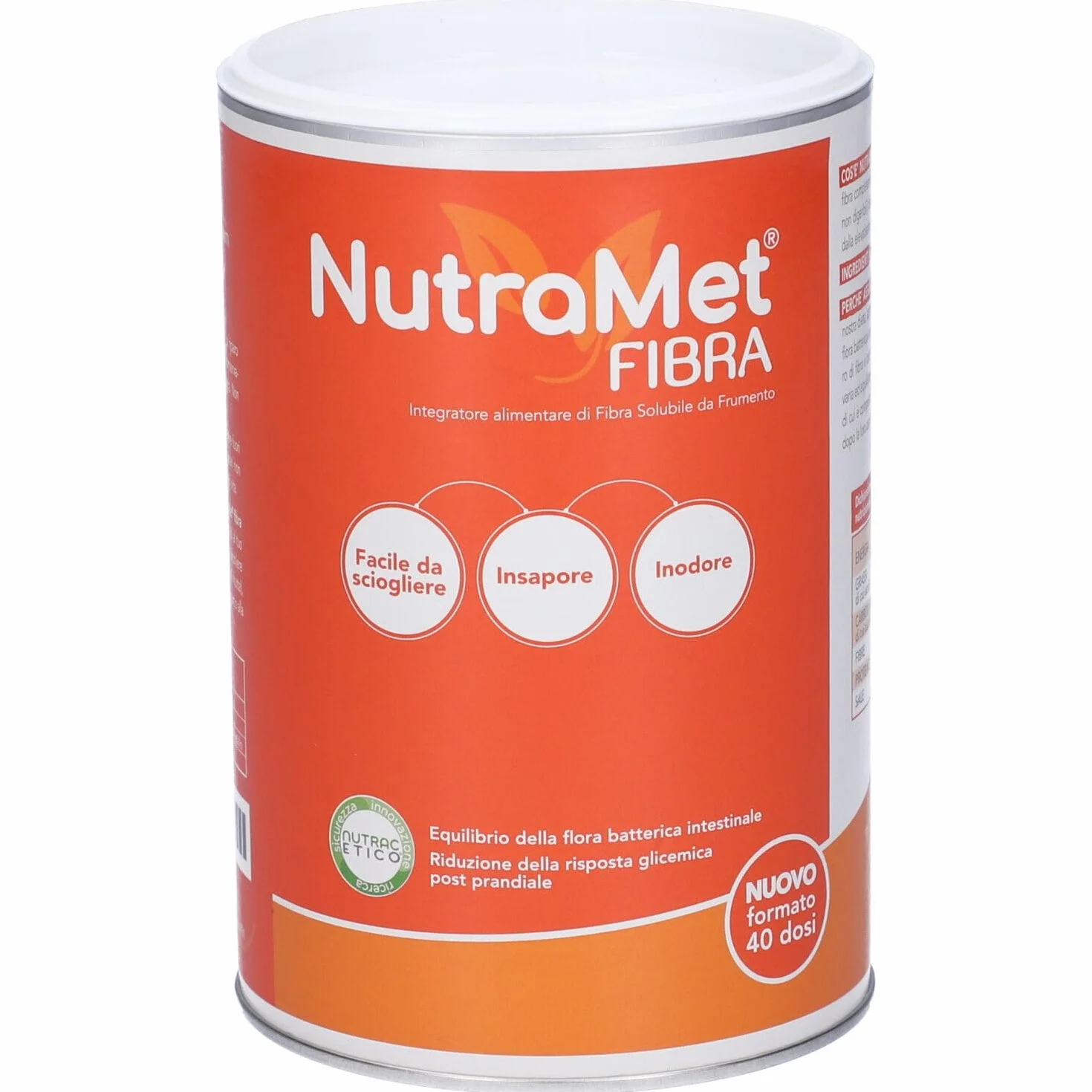 NUTRAMET FIBRA 320 G Integratore alimentare Fibra solubile da frumento