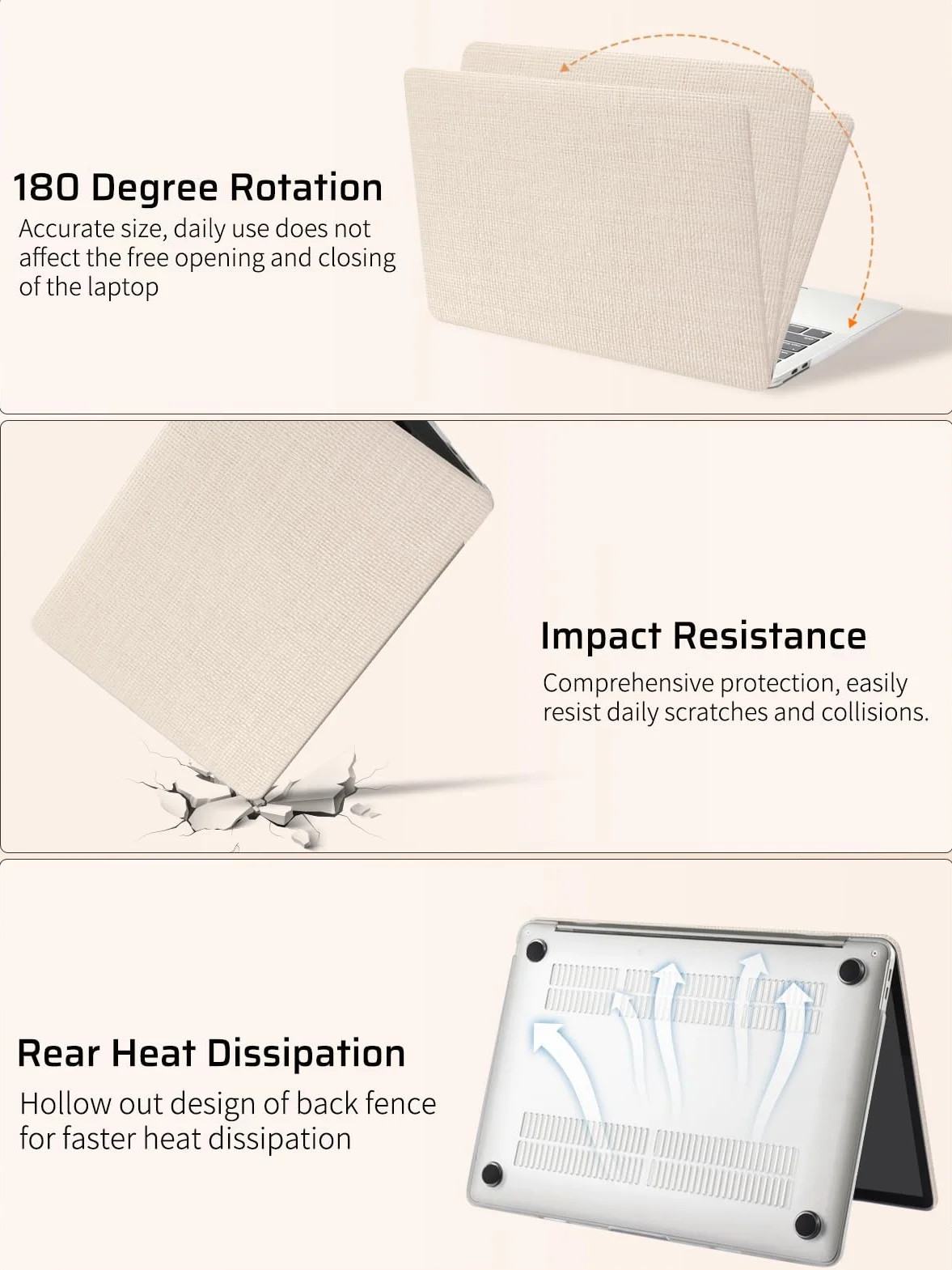 Custodia Compatibile con MacBook Air 13 Pollici 2022 2021 2020-2018 M1 A1932 A2179 M1 A2337 Touch ID Treccia Cover Plastica Rigid Protettivo Case e Copritastiera(Marrone Chiaro)