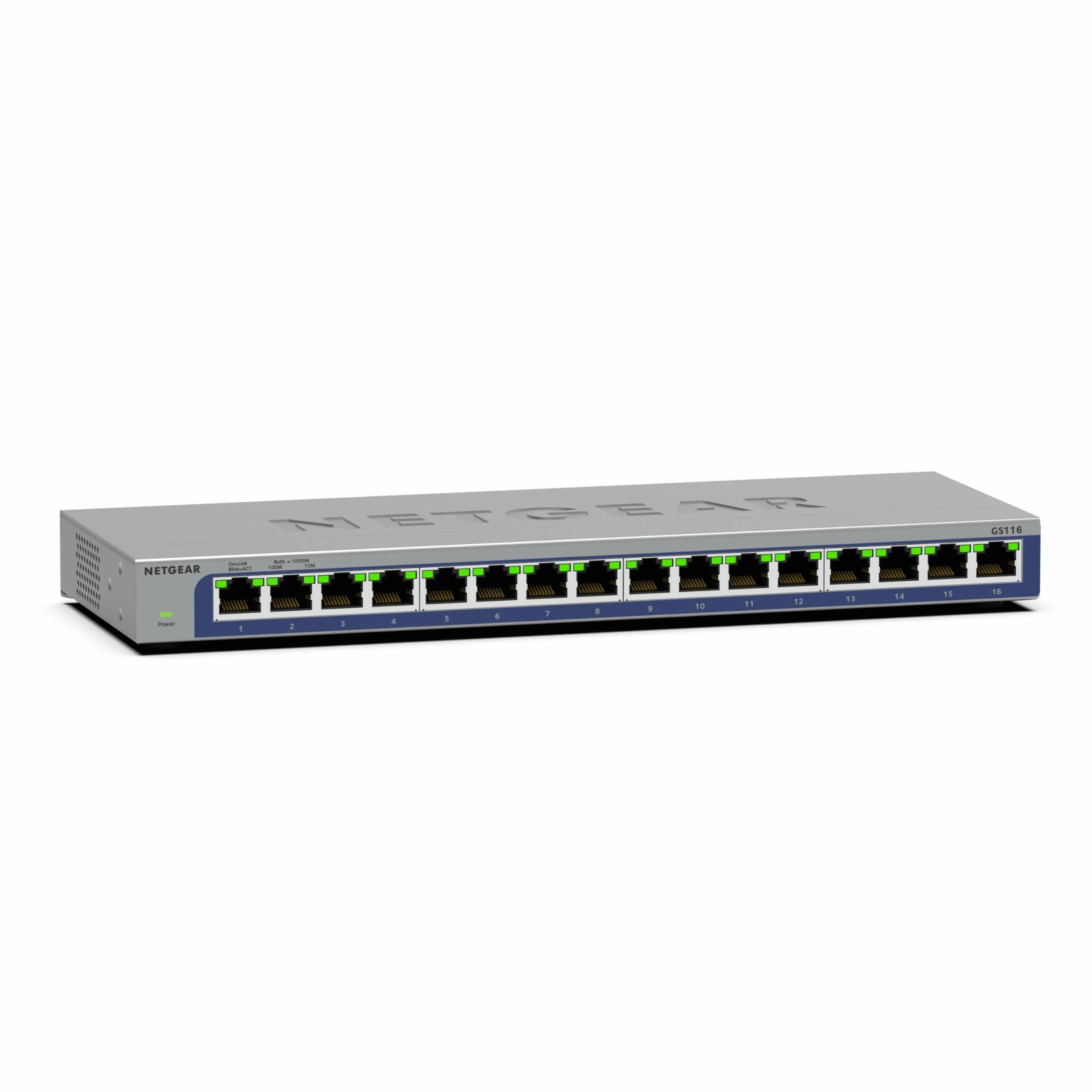 NETGEAR Switch Gigabit a 16 porte, Switch Ethernet GS116V3 - Montaggio desktop o a parete e garanzia limitata a vita