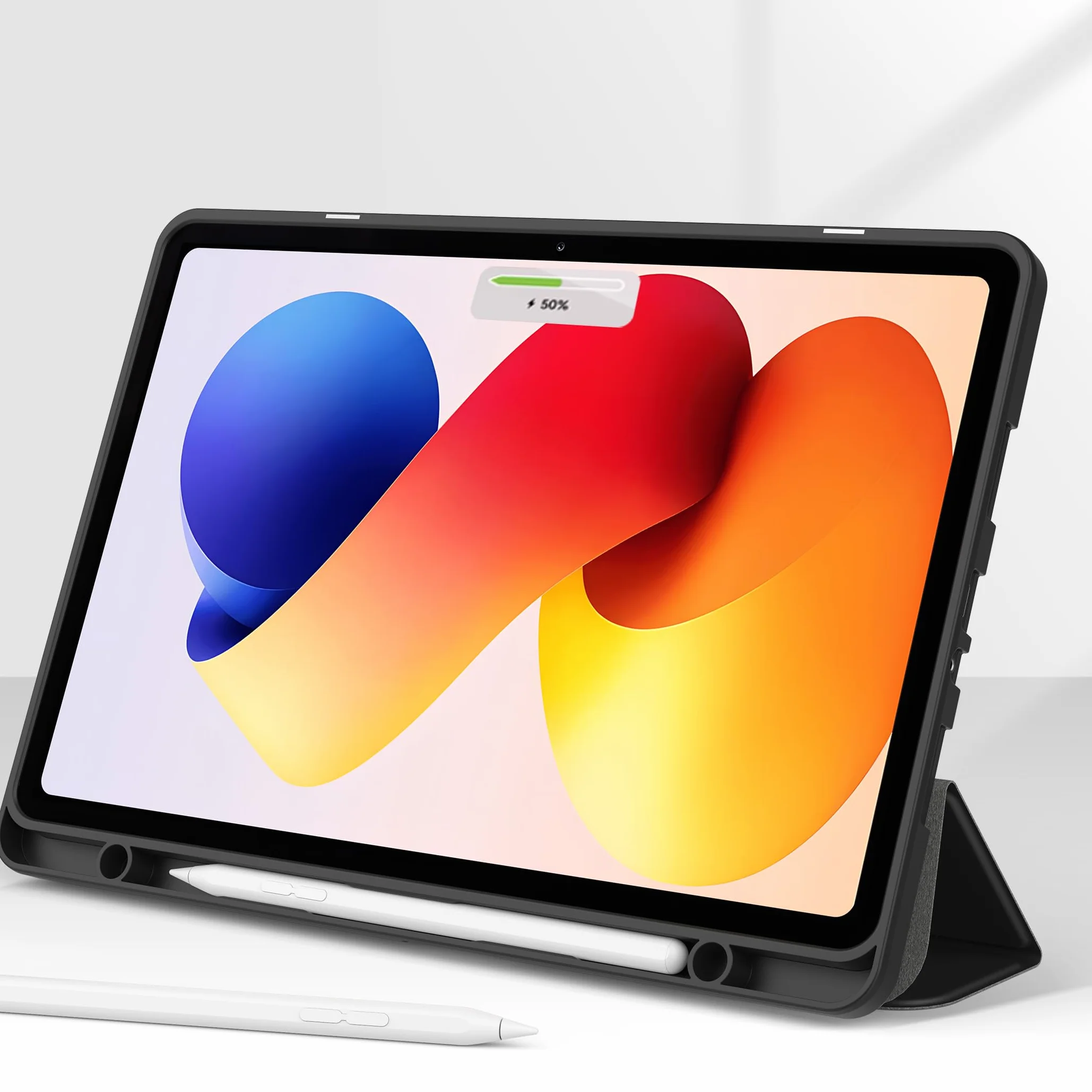 EasyAcc Custodia Cover per Xiaomi Redmi Pad 2 Pro 12.1 Pollici 2025, Portapenne, Ultra Sottile, Pelle PU, Nero