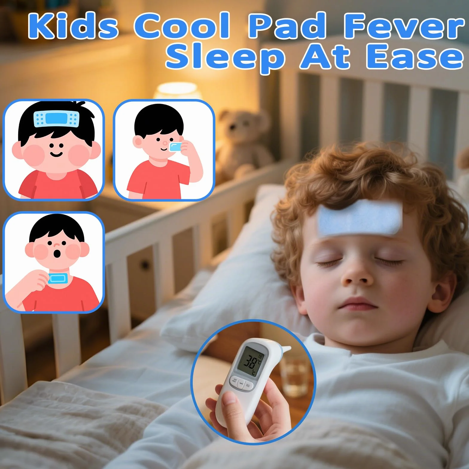 Patch in gel febbre Dischetti rinfrescanti ad azione rapida per mal di testa adulti bambini