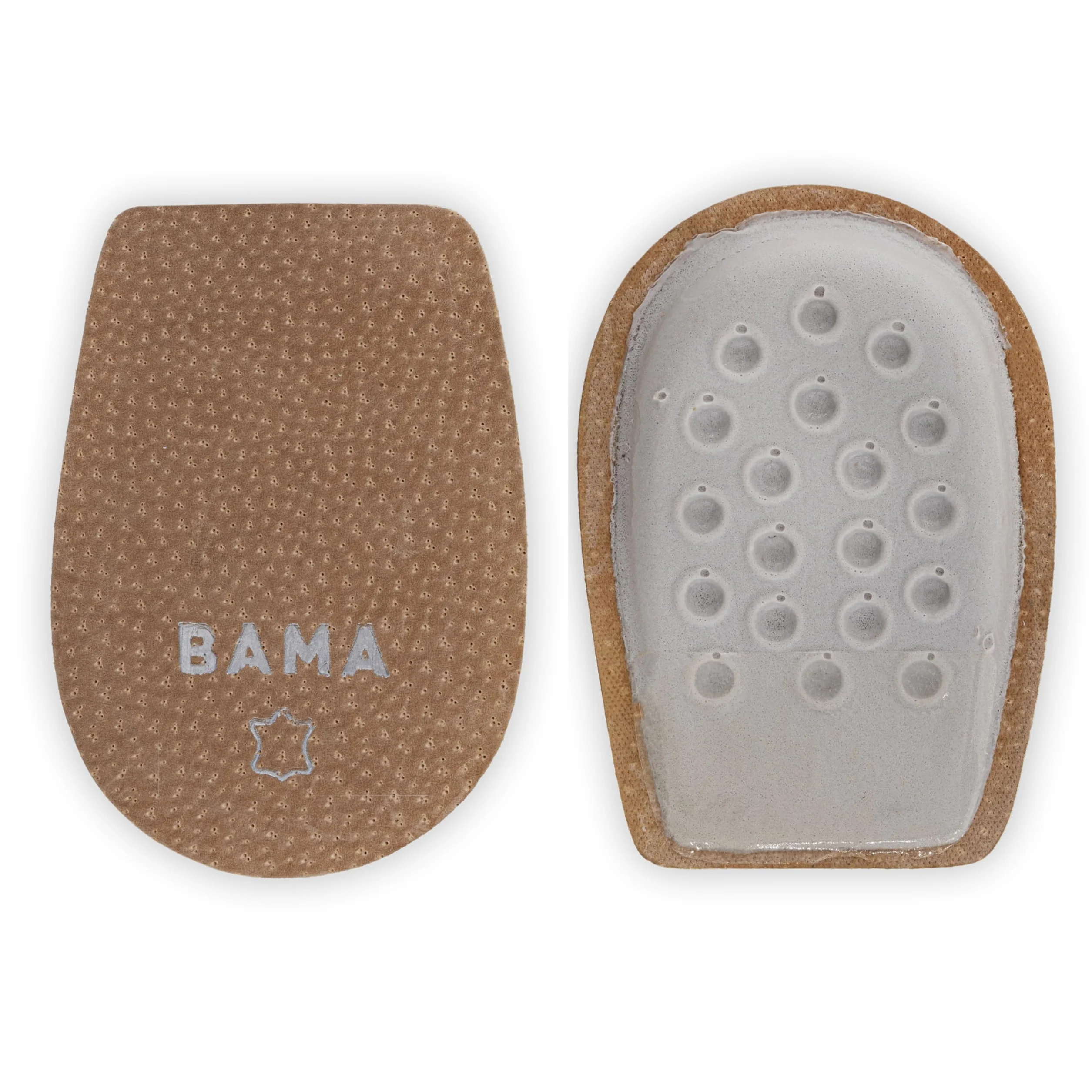 BAMA Solette in Pelle Soft Heel Suole Autoadesive per Tallone Assorbimento Urti Regolazione Altezza Pelle Conciata Vegetale Imbottitura Lattice 1 Paio 38/40 EU