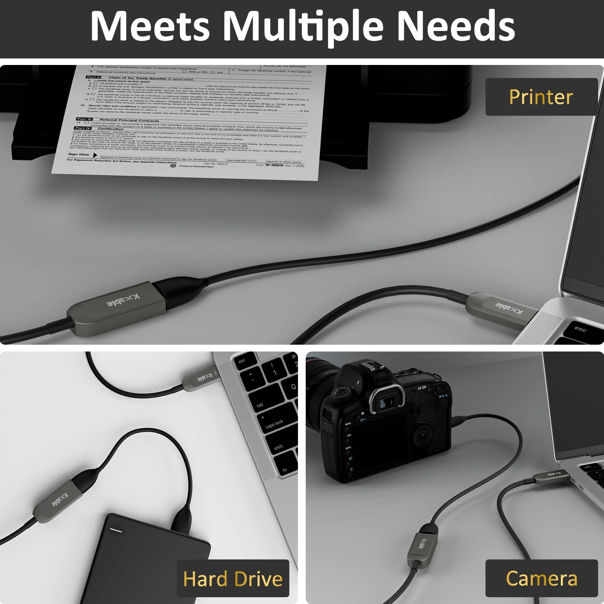 Kxable Cavo di prolunga USB 3.1 da 75 piedi, USB attivo ottico maschio a femmina, trasferimento dati ad alta velocità 10 Gbps, compatibile con USB 3.0 e USB 2.0