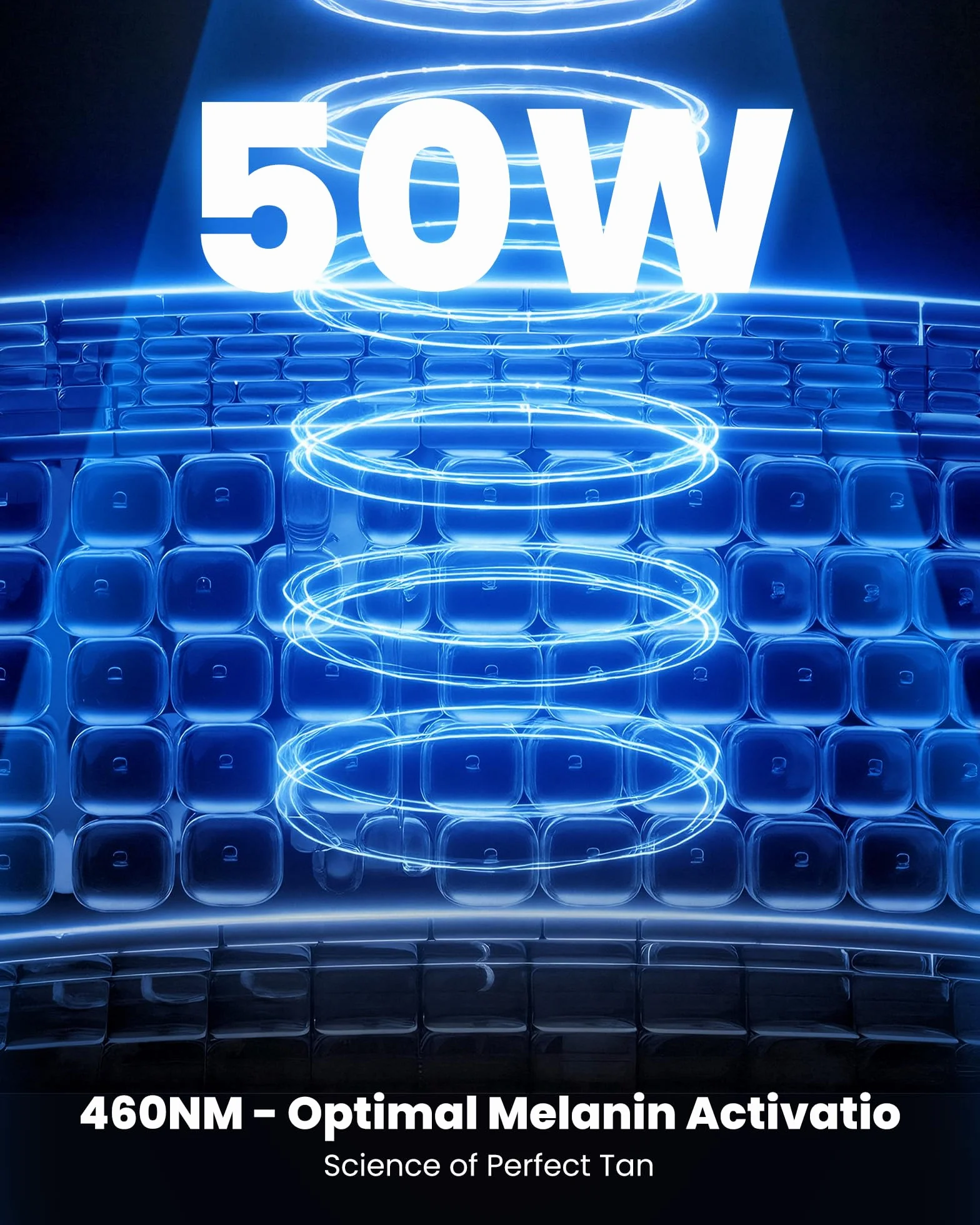 Solarium viso 250 LED 460 nm luce blu abbronzante con supporto da tavolo e sospensione