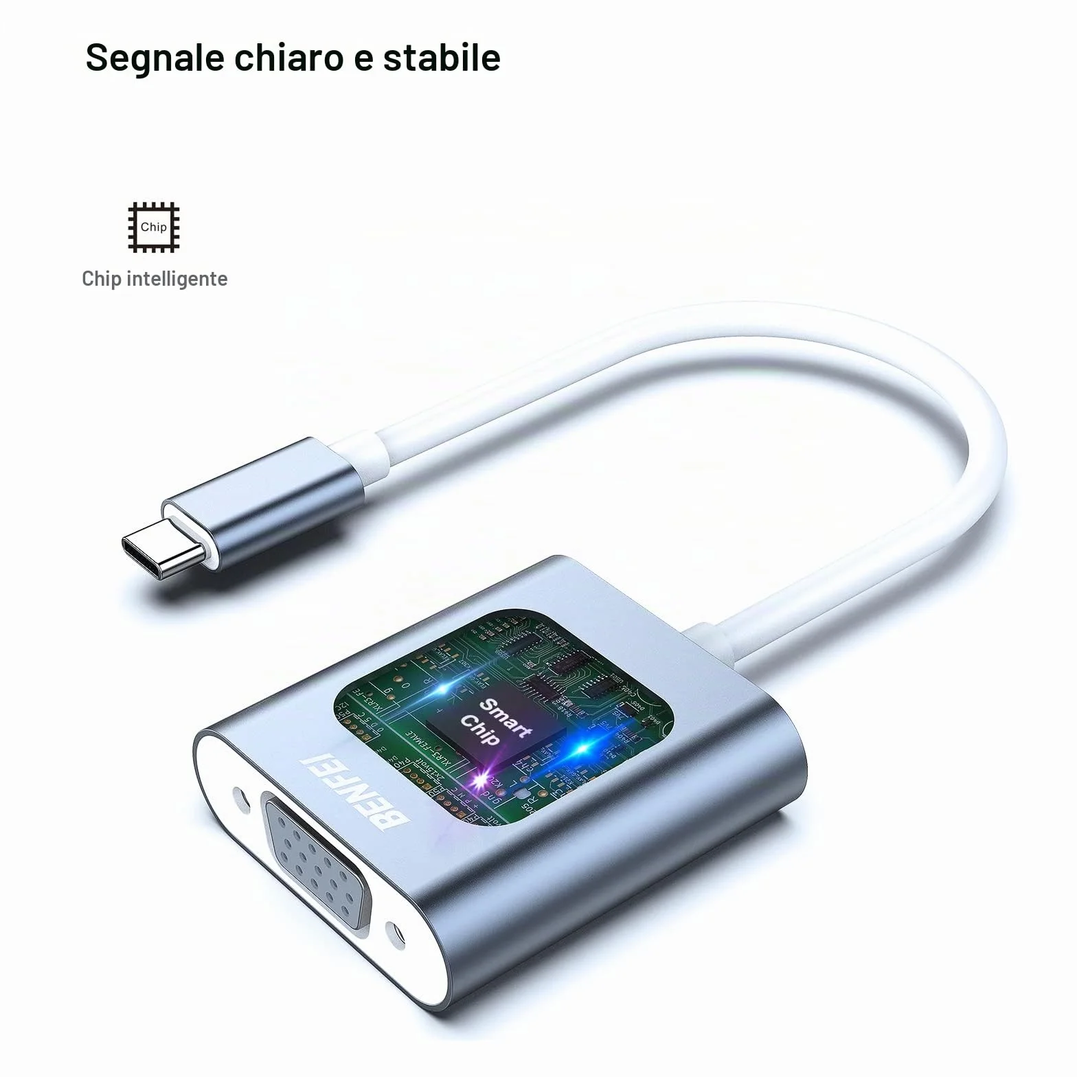 BENFEI Adattatore USB C a VGA Thunderbolt 3, Maschio a Femmina, Alluminio, per MacBook 2019/2018/2017