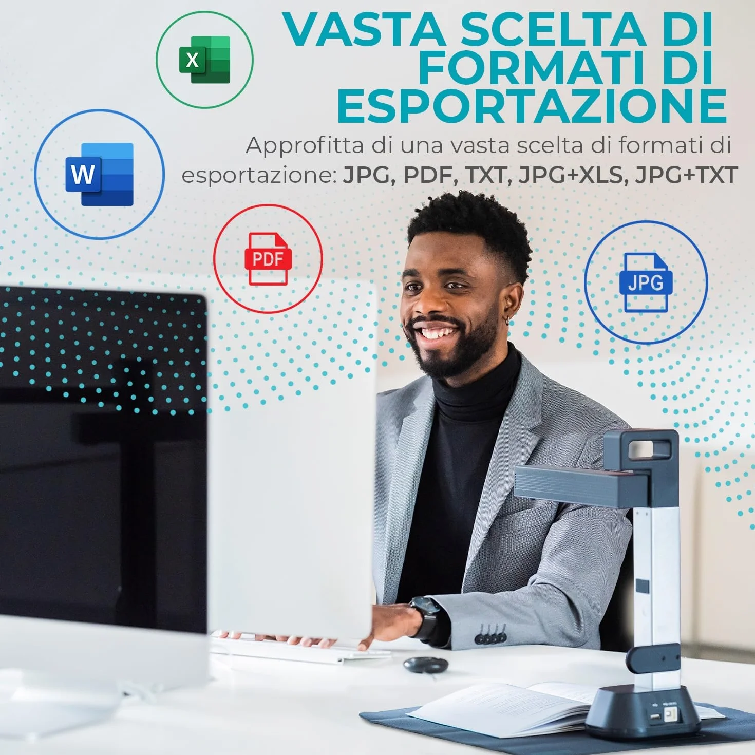 IRIScan Desk v6 Scanner A4 Documenti 8MP per Laptop Win Mac