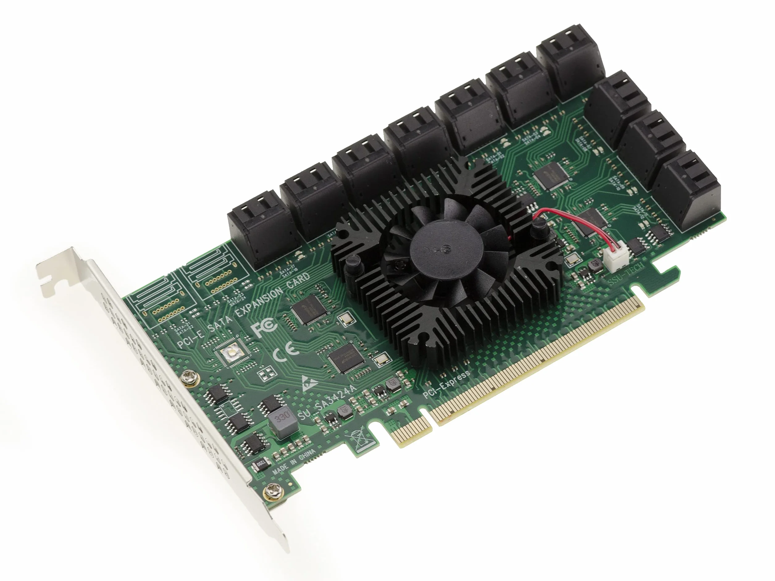 KALEA-INFORMATIQUE Scheda controller PCI Express PCIe 3.0 x16 con 20 porte per dischi rigidi SATA 6G. Chipset ASM1812 e ASM1064.