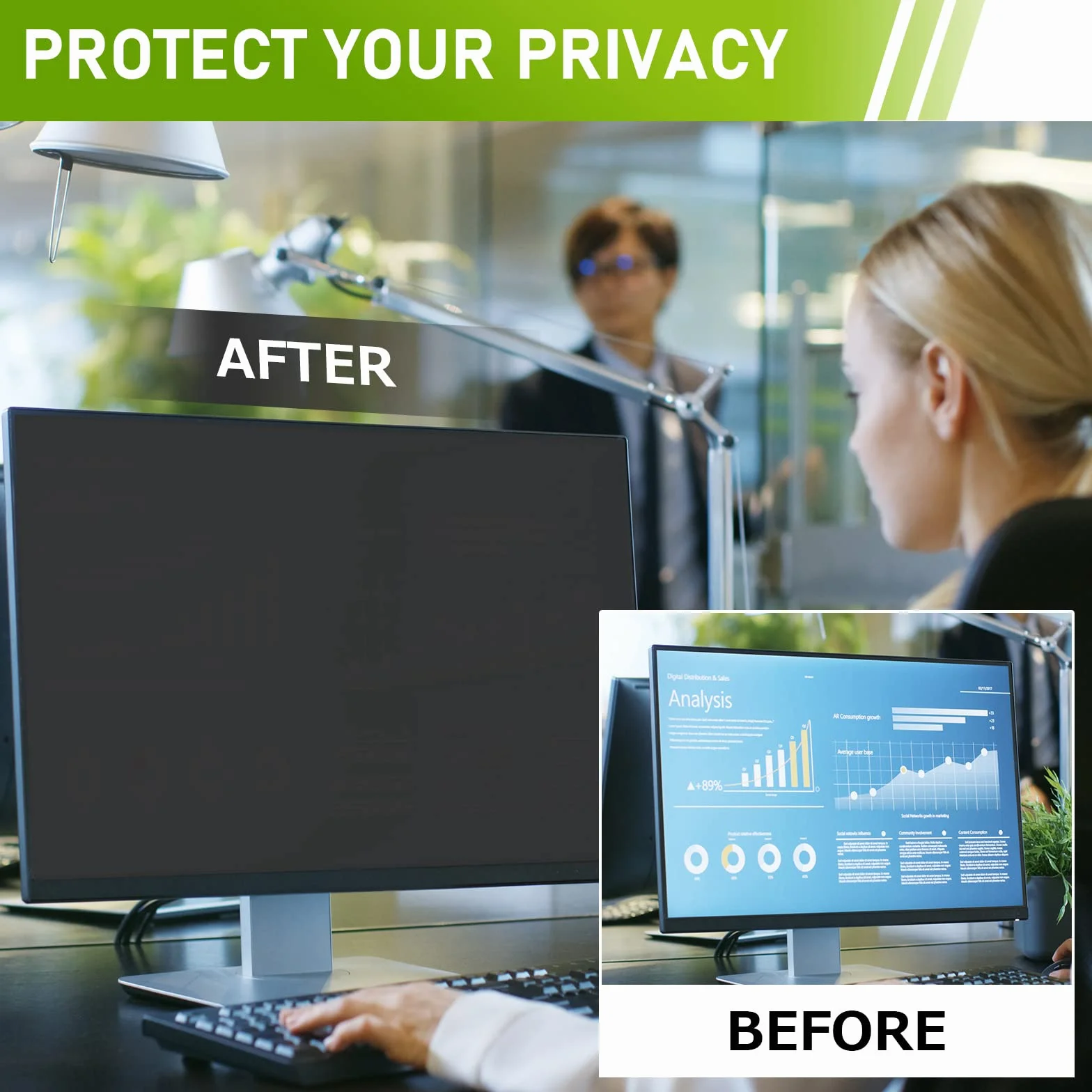 SOPPY Filtro per la privacy, schermo da 27 pollici, filtro per la privacy, filtro per la privacy, anti-luce blu e antiriflesso (16:9, 598 x 337 mm)