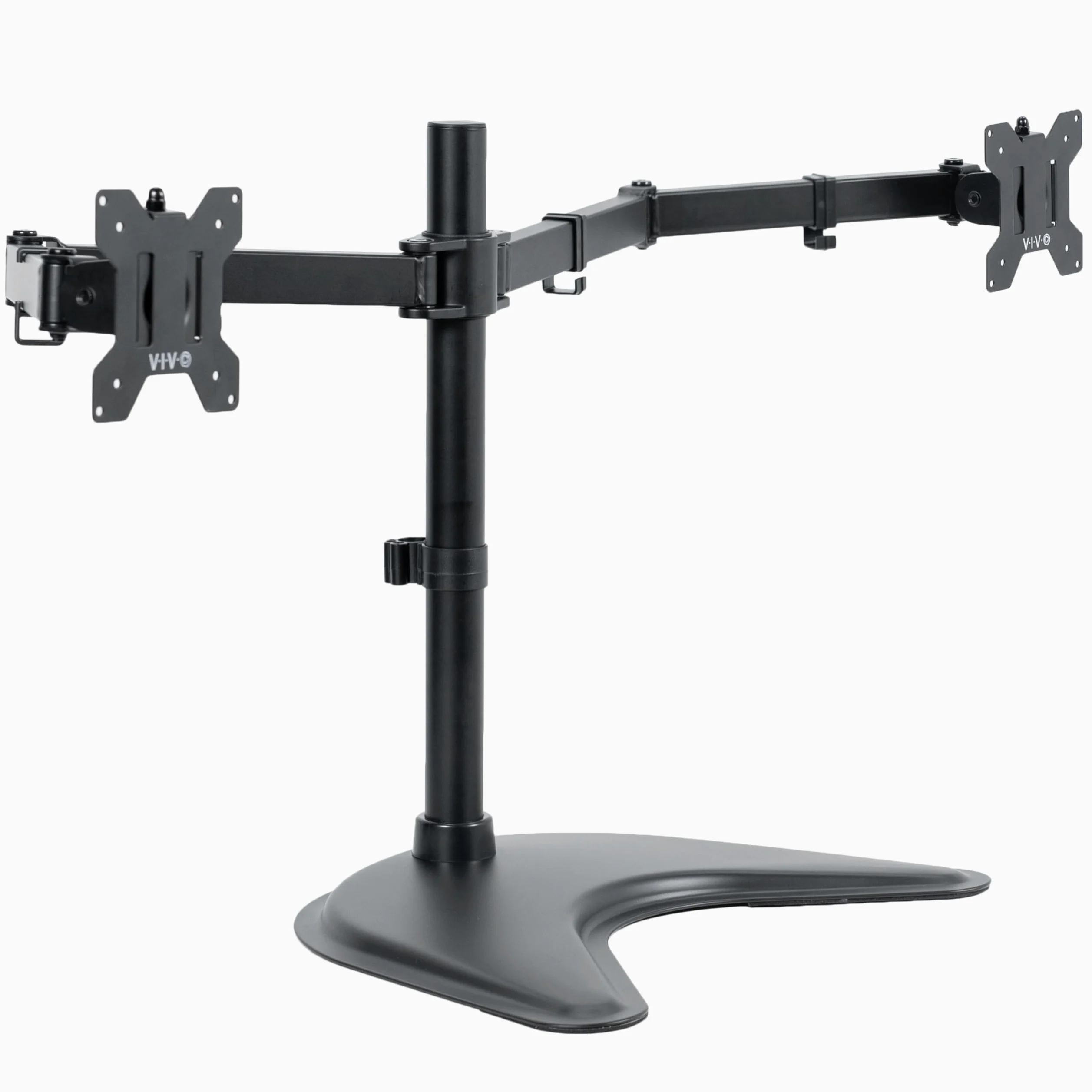 VIVO STAND-V038F - Supporto da scrivania per 2 schermi fino a 38", bracci regolabili per carichi pesanti, VESA max 100 x 100 mm, colore: nero