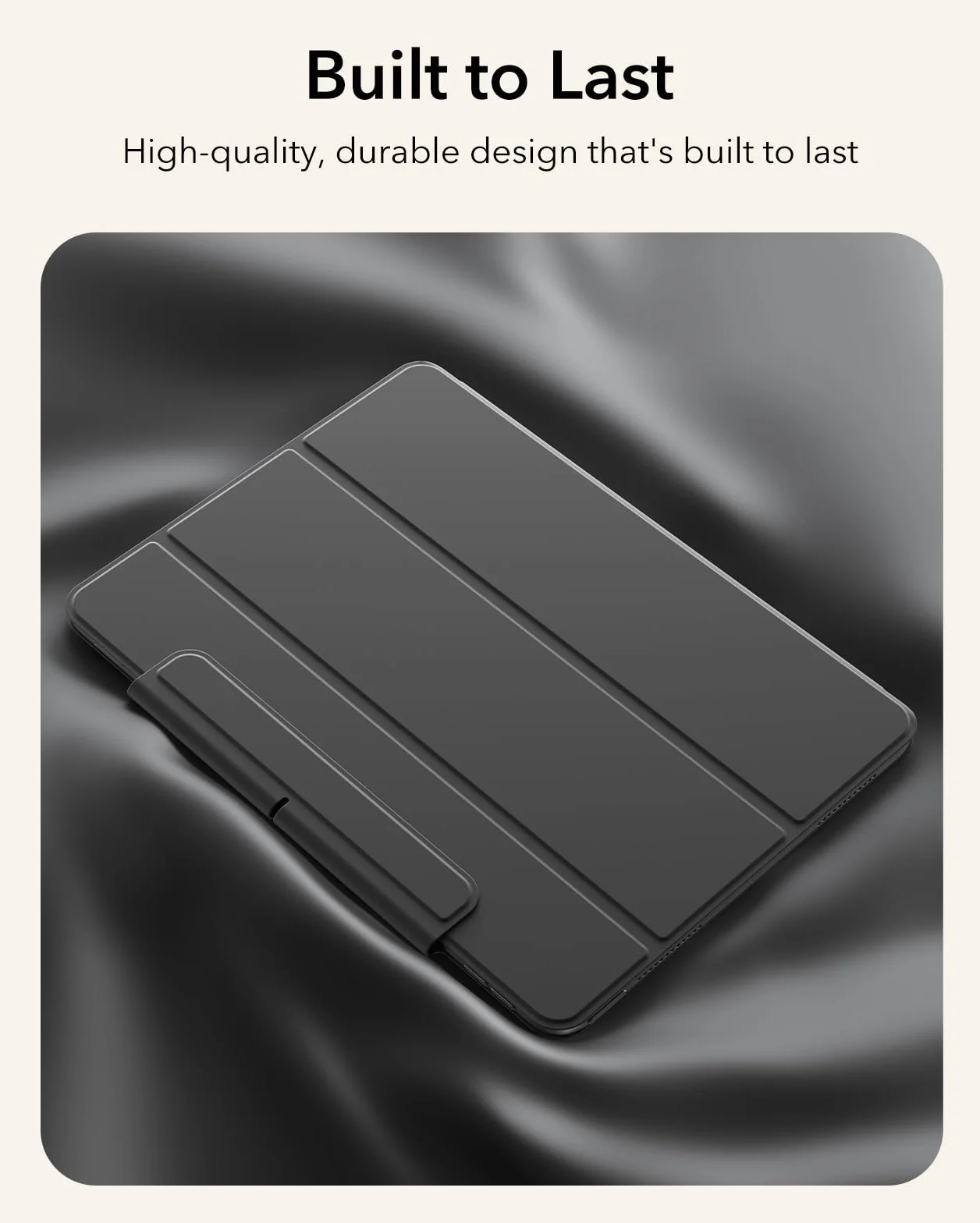 ESR Custodia Magnetica Trifold per iPad Air 13" M4/M3/M2 (2026/2025/2024), iPad Pro 12.9 (6a/5a/4a Gen), Nero