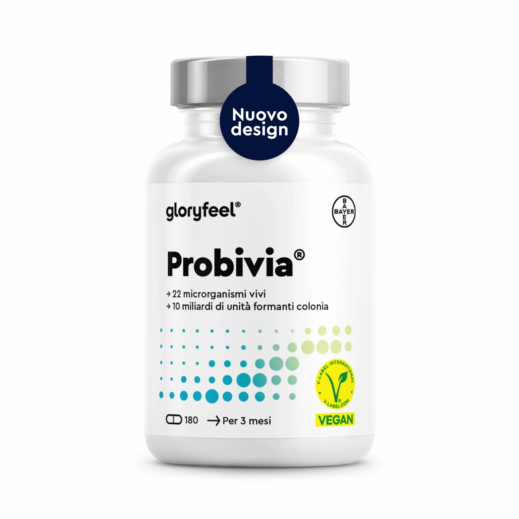 Probiotici Fermenti Lattici 180 Capsule 22 Ceppi Batterici 10 Miliardi CFU Lactobacillus Bifidobacterium Inulina