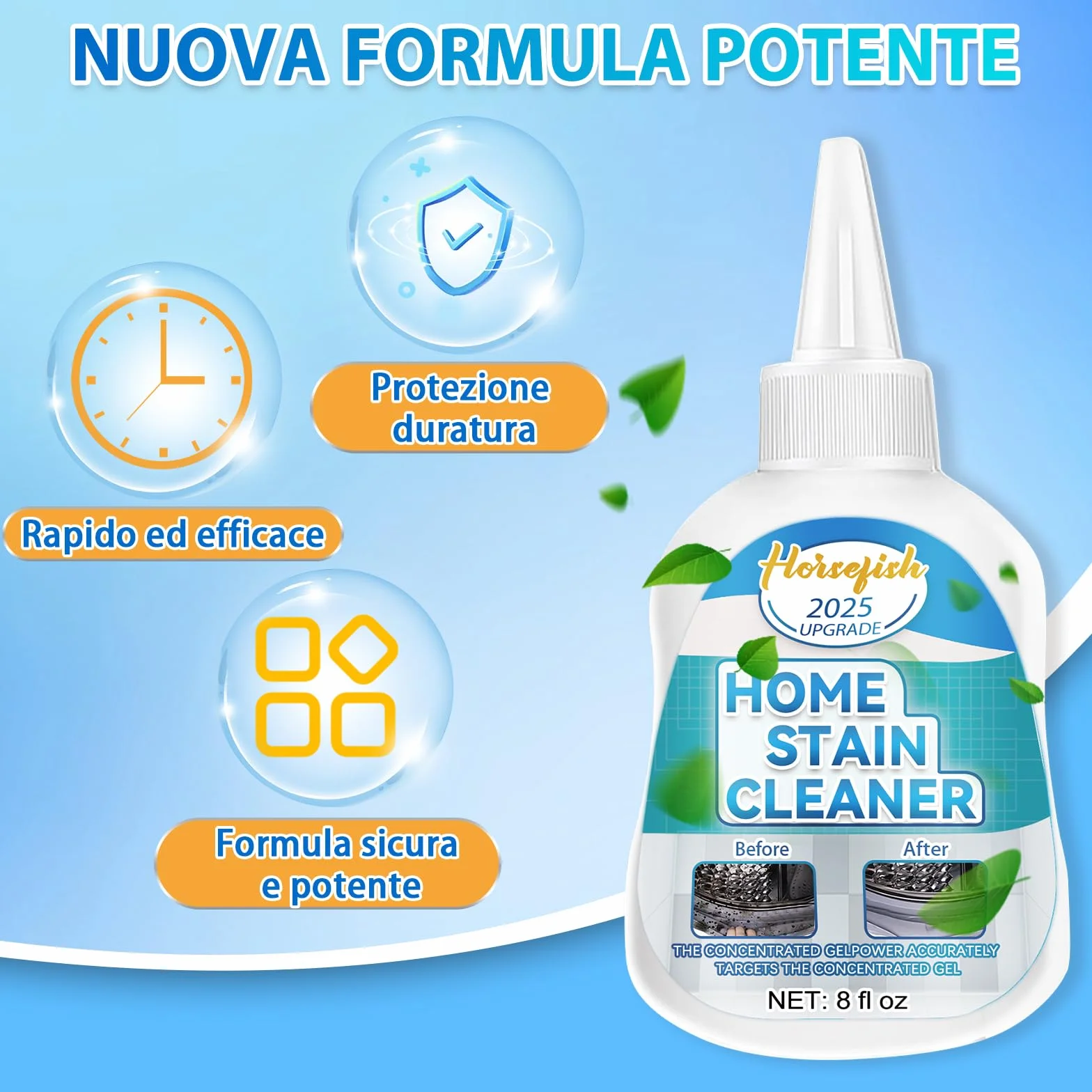 Antimuffa Gel con Spazzola 220 ml Detergente per Muffa per Muri Interni Bagno Cucina Doccia Piastrelle Lavandino