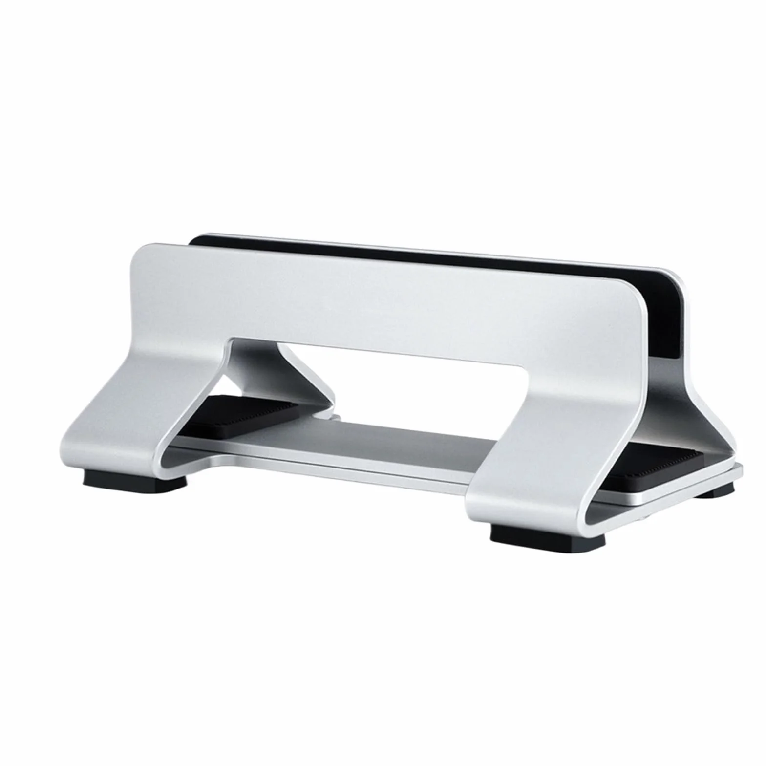 Supporto per Laptop Supporto Verticale for Laptop, Supporto for Laptop in Alluminio con Larghezza Regolabile for scrivania, Supporta la Maggior Parte dei Laptop Rialzo per Laptop(Silver)