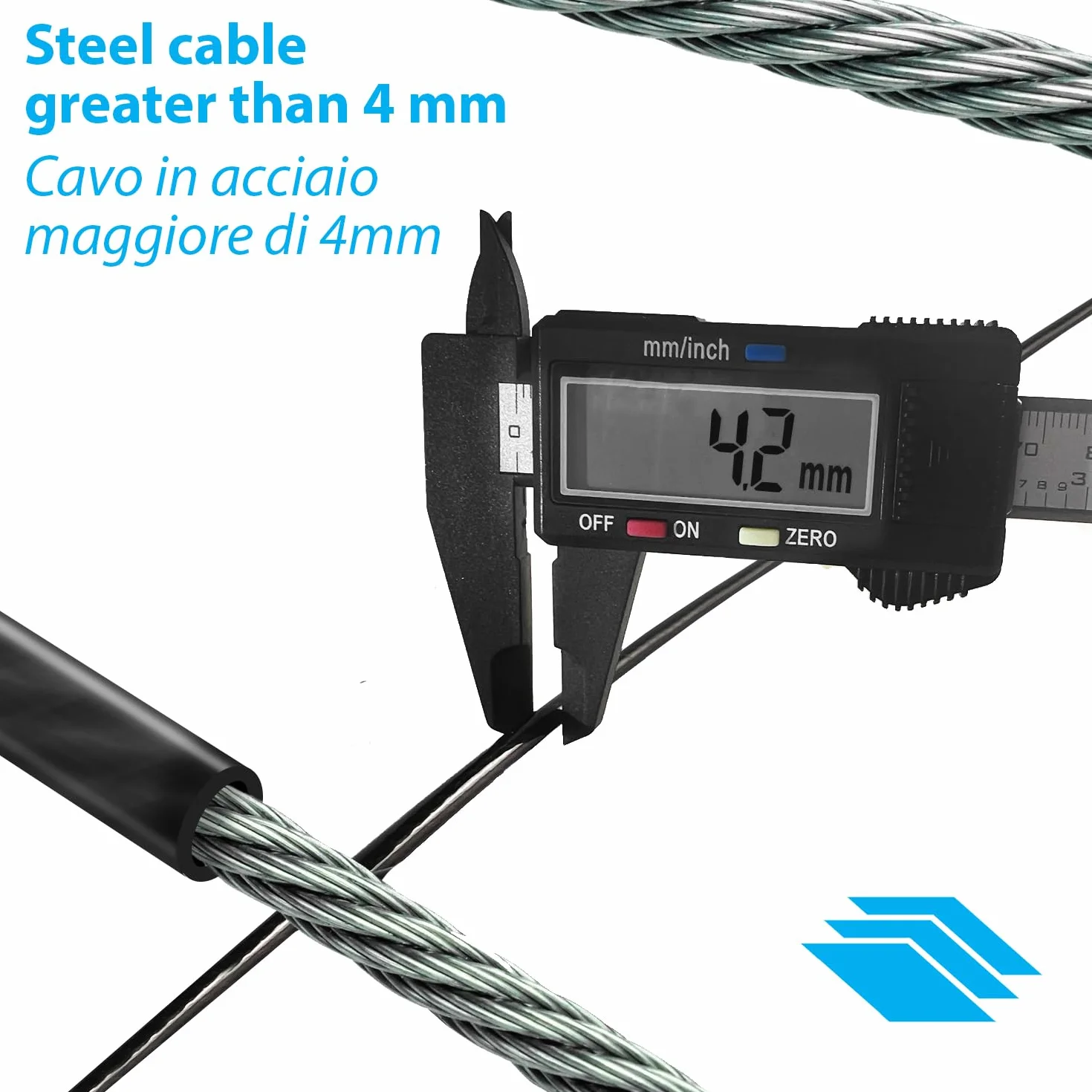 Cable Technologies Cavo di Sicurezza Nano Acciaio antifurto 180 cm per Notebook, Slot di Sicurezza Kensington Nanosaver, Chiusura a Chiave, 2 Chiavi, Blocco di Protezione Nano Saver, Rivestimento PVC