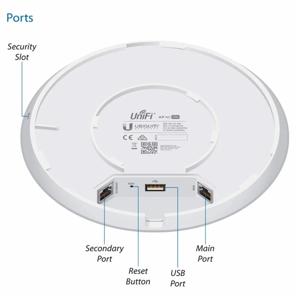 Ubiquiti Networks AC Pro – Access Point (AES, tkip, WEP, WPA, WPA2, 5 – 95%, 10 – 70 °C, Bianco, CE, FCC, ic)