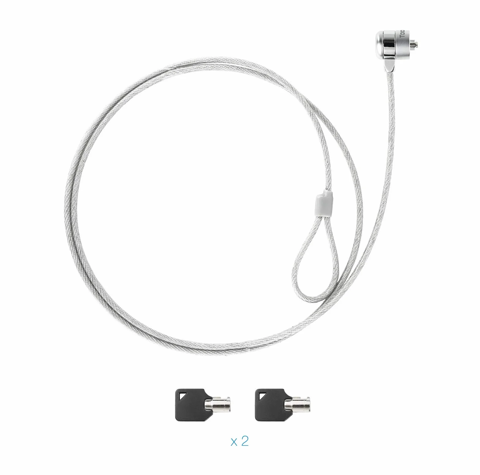 TOOQ TQCLKC0025 - Cavo di sicurezza per laptop con chiave, argento, 1,5 metri