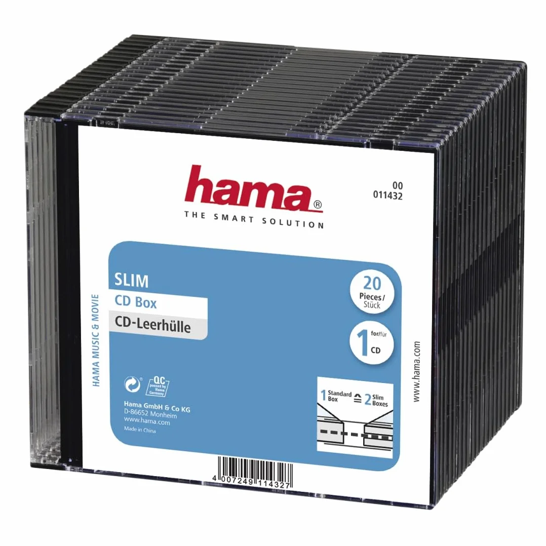 Hama 00011432 custodia CD/DVD Nero, Trasparente