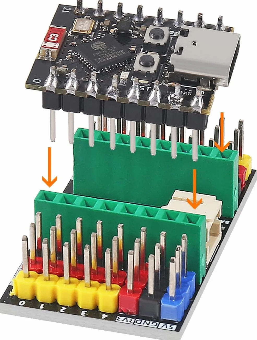 3 Pezzi ESP32-C3 MINI Scheda di Sviluppo ESP32 C3 Super Mini Scheda di Sviluppo Supporta WiFi Bluetooth con Tre Schede di Espansione e un Cavo Dati