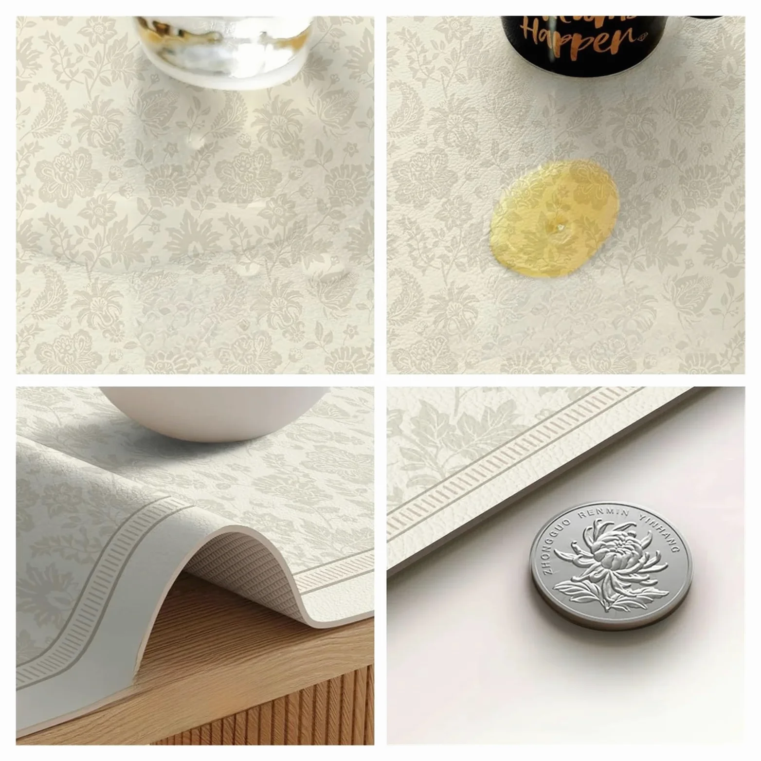 Tappetino da scrivania in pelle Tovaglietta ovale in pelle semicircolare ad arco, resistente all'olio e impermeabile for sala da pranzo(Color 5,90 * 150cm oval [a90 b150 c35])
