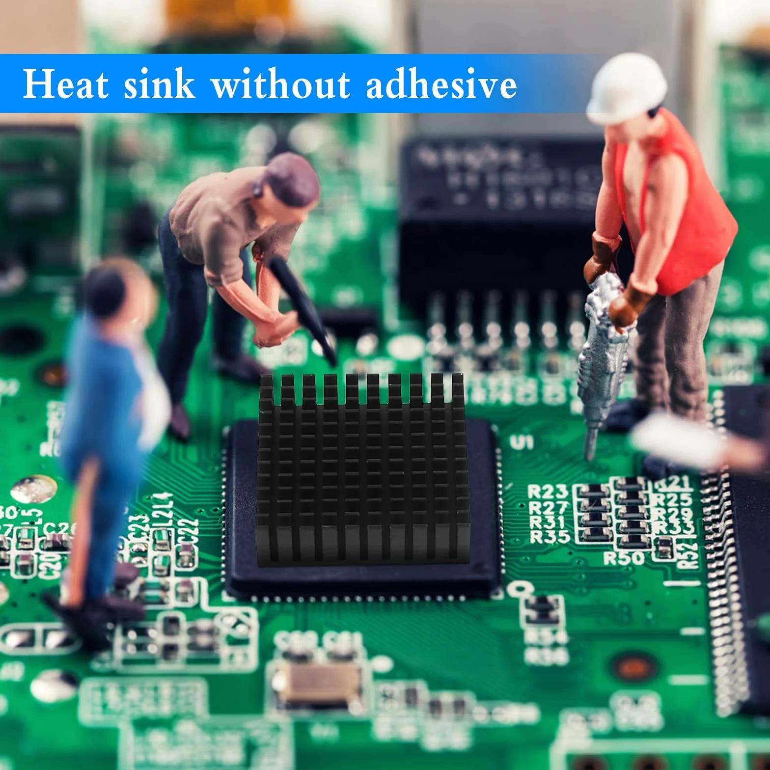 8 Pezzi Dissipatore di Calore in Alluminio 40mm x 40mm x 11mm Radiatore con alette di raffreddamento in alluminio dissipatore di calore per PC CPU Chips Vram -con Adesivo, Nero