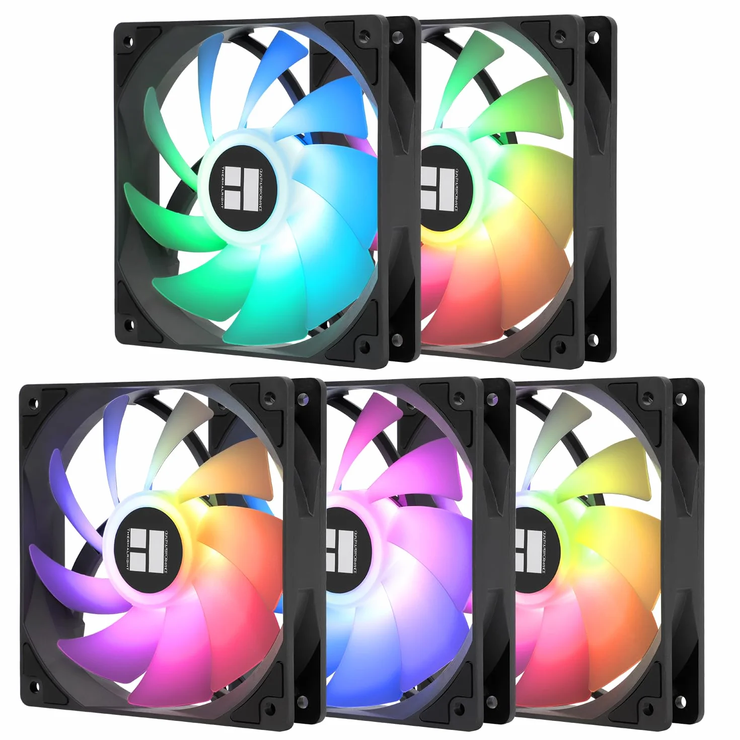 TR TL-C12C-S X5 CPU Air Fan 120mm ARGB Case Cooler Fan, Ventilatore per computer silenzioso PWM con cuscinetto S-FDB, Ventola di raffreddamento velocità fino a 1550 rpm