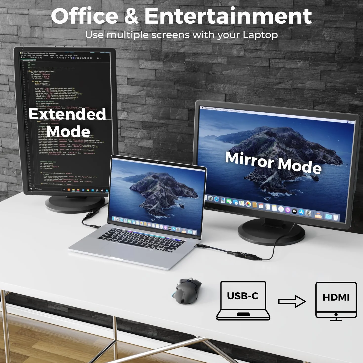 deleyCON Adattatore USB-C a HDMI 4K Alluminio (4K@60Hz Monitor/TV/Proiettore) Thunderbolt 3/4, iPhone 17 16 15 Pro Max Air, MacBook, iPad Pro/Air, Galaxy S25 S24 S23, Notebook, Tablet