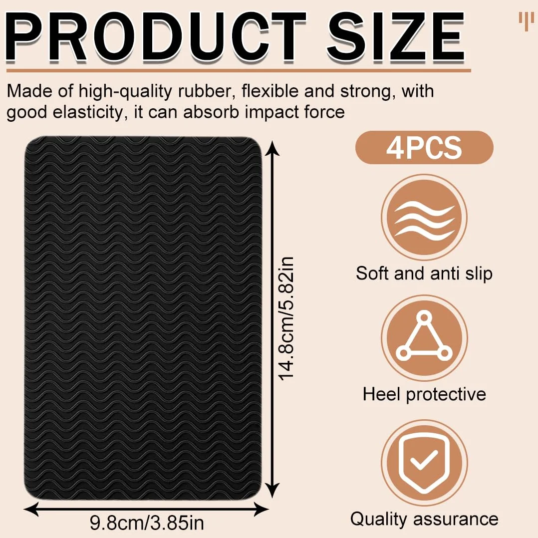 Kit Riparazione Suole Scarpe Autoadesive Antiscivolo Gomma 4 Pezzi