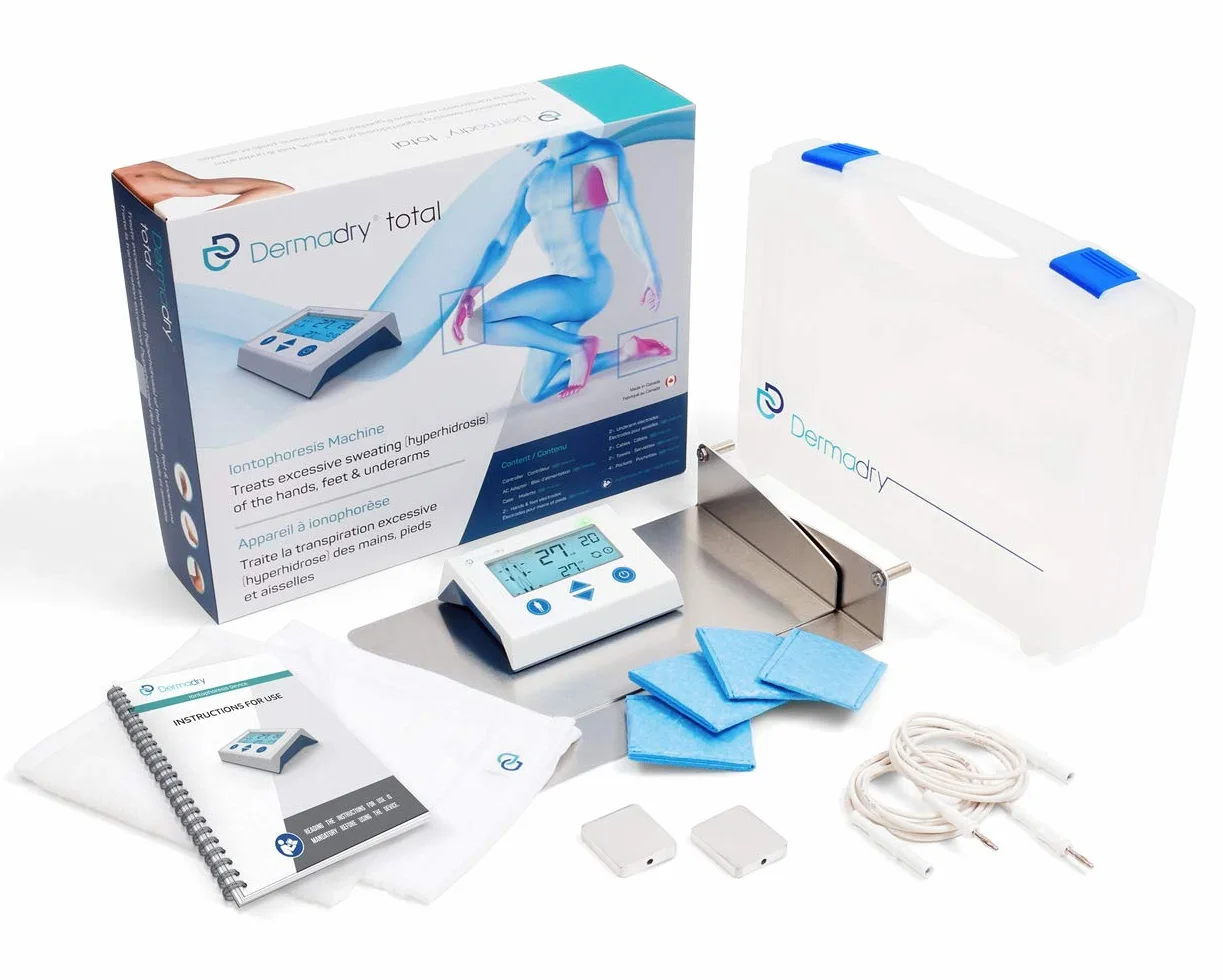 Dermadry Total Macchina per ionoforesi - Trattamento iperidrosi mani piedi ascelle - Controllo sudore FDA