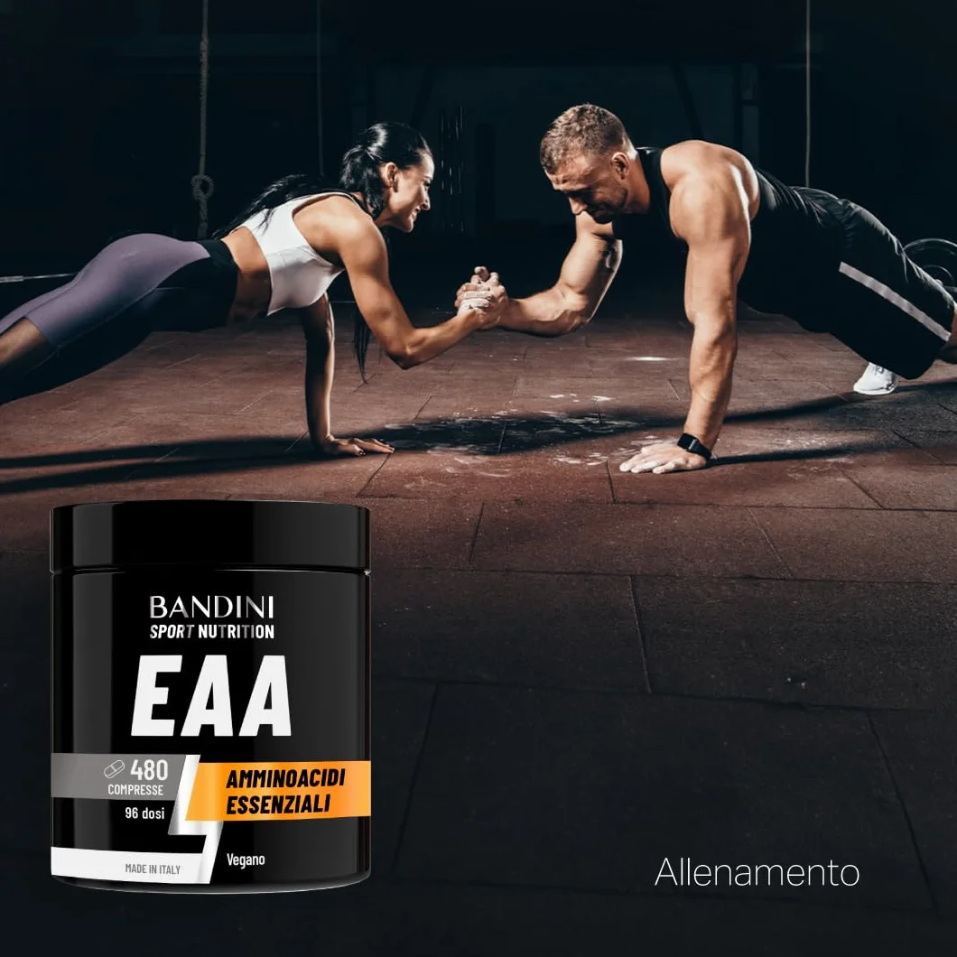 Bandini EAA Aminoacidi Essenziali 480 Compresse - Integratore Sportivo Pre Post Workout - 96 Dosi