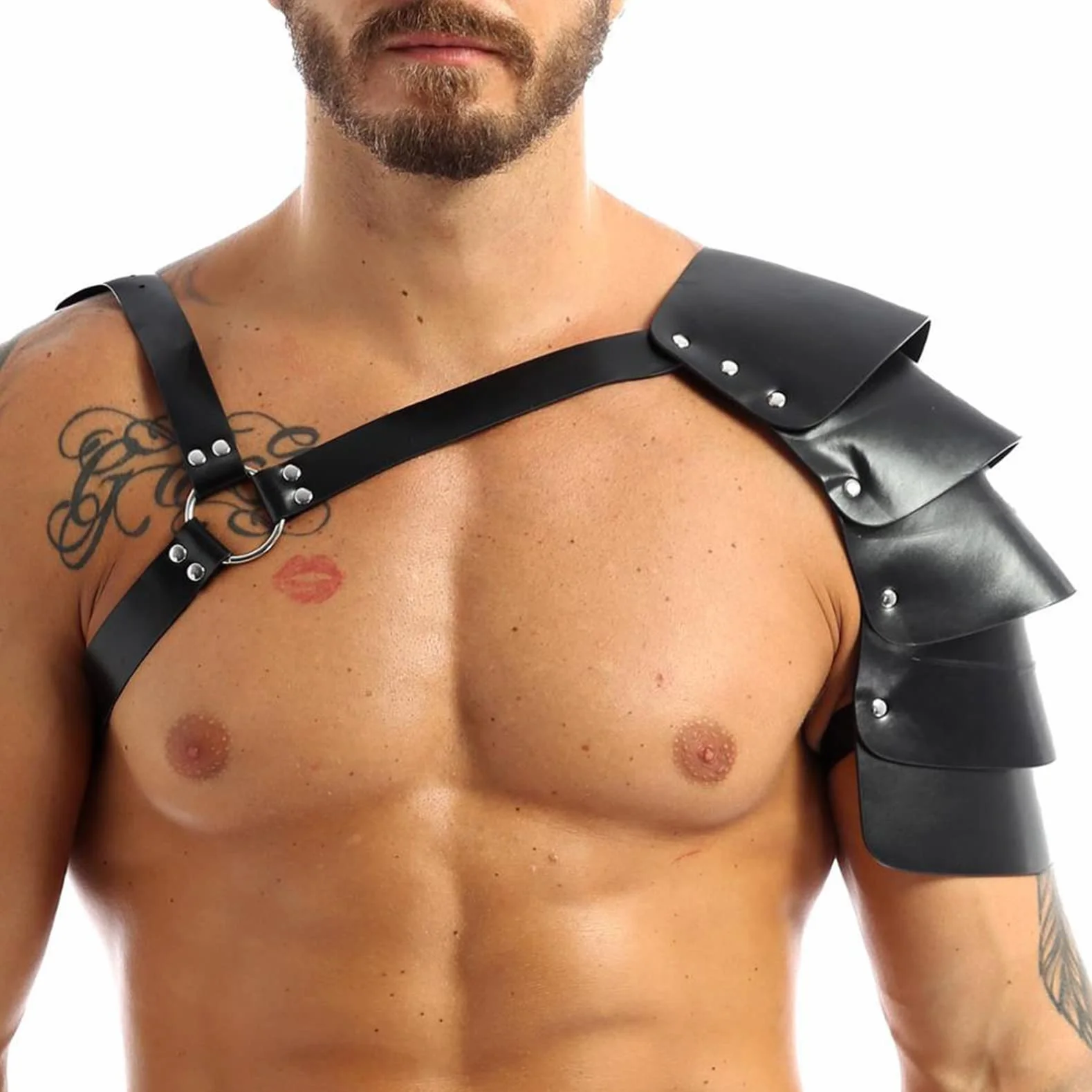 Gay Harness Uomo Imbracatura Pettorale Regolabile Punk Sexy Nero Pelle Body Chest Harness Cintura Spalla