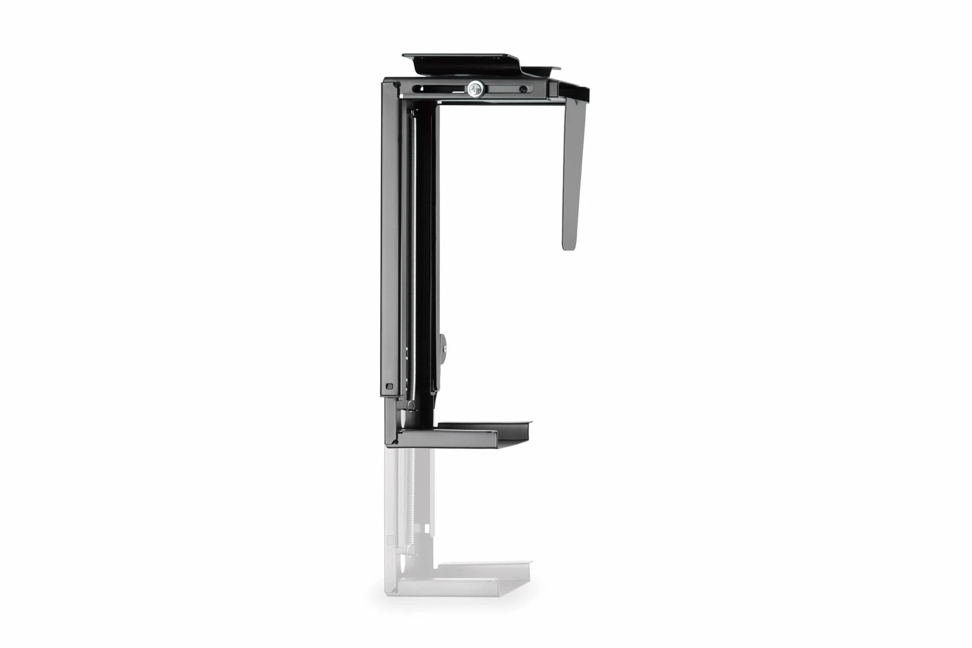 DIGITUS Supporto universale per PC - Per case di computer standard - Montaggio sotto la scrivania - Regolazione continua dell'altezza e della larghezza - Capacità di carico di 10 kg - Nero
