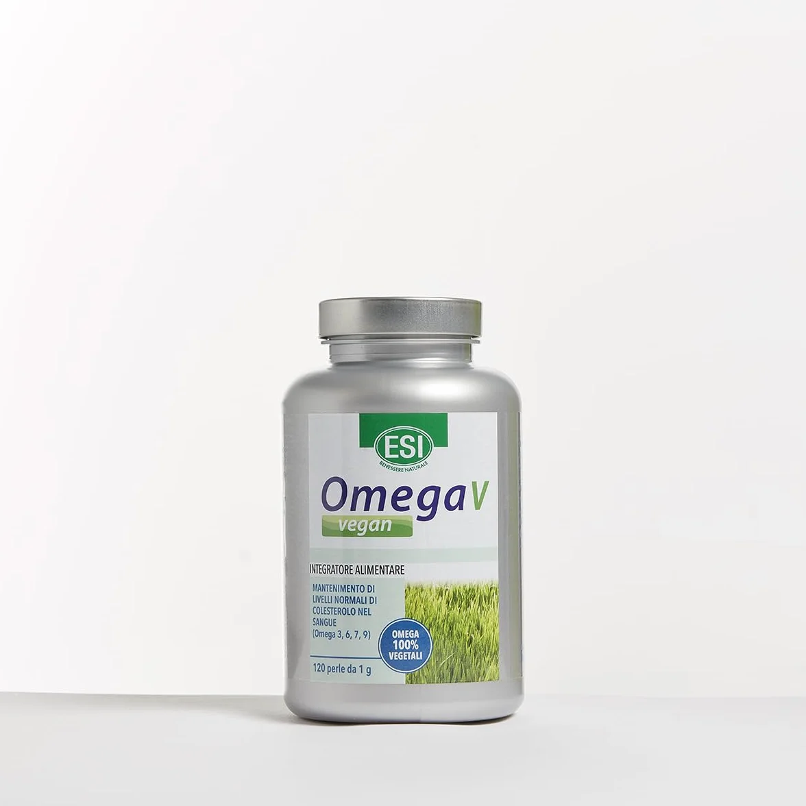 ESI Omega V Vegan Integratore Alimentare Omega 3 6 7 9 Olio di Semi di Lino 120 Perle