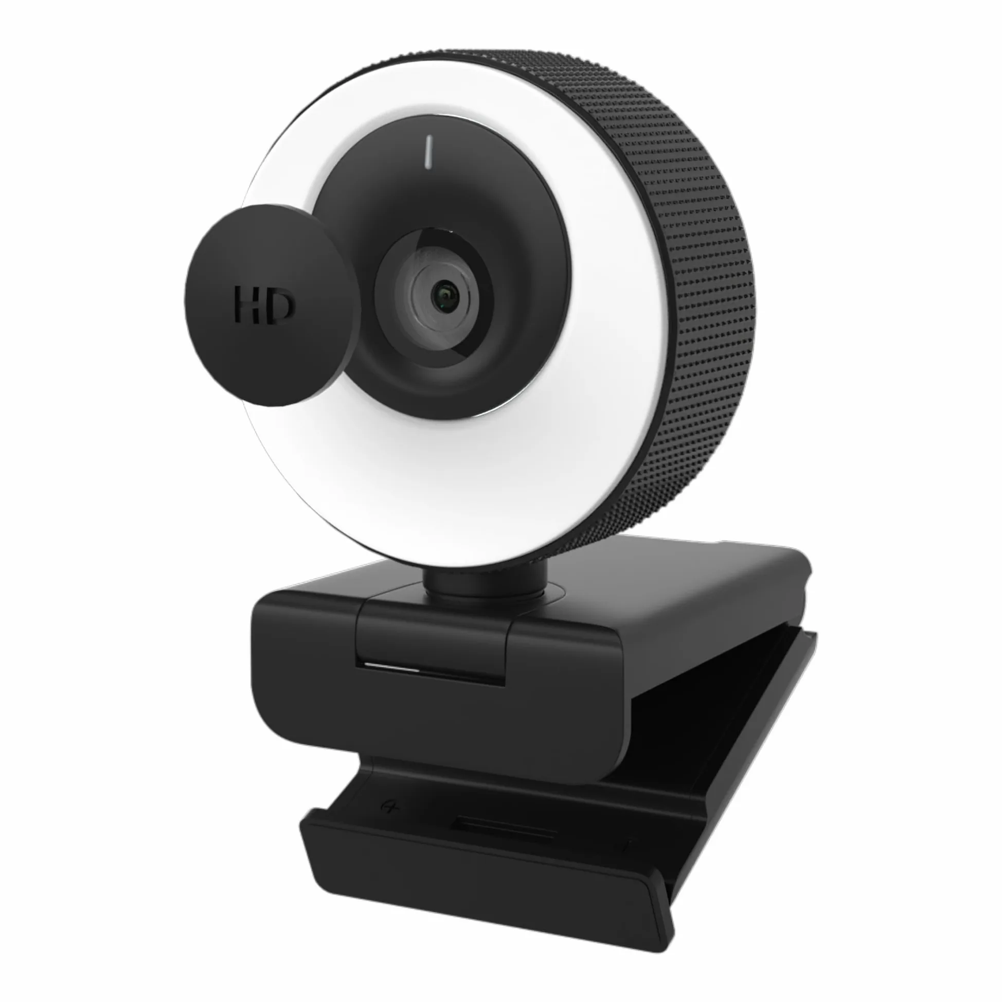 Webcam 1080P 60FPS con Microfono, Ring Light, Autofocus, 3 Modalità di illuminazione con Dimmerazione Continua per Videoconferenze su PC, Mac, Laptop e Tablet