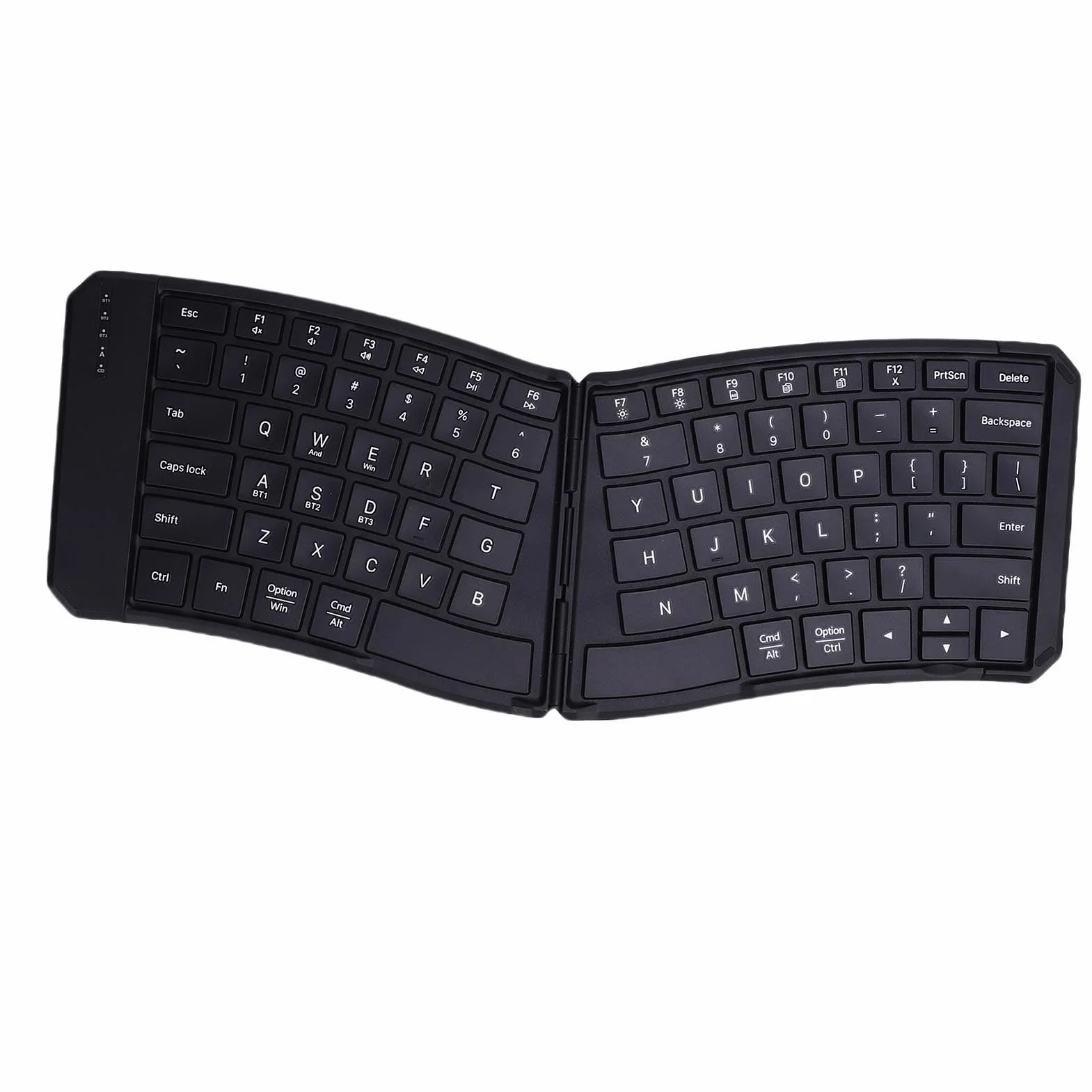 Zunate Tastiera Pieghevole Ergonomica, a Forma di Tastiera Bluetooth Portatile a Forma di Forma con Angolo a 166 ° per Affari e Viaggi, per IOS Android OS X