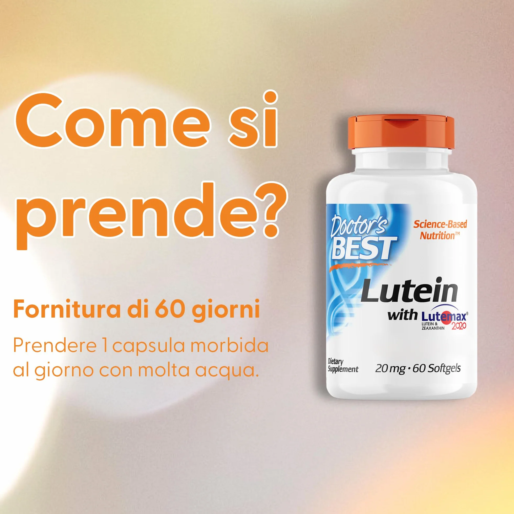Doctor's Best Luteina Lutemax 2020 Zeaxantina 20 mg 60 Capsule