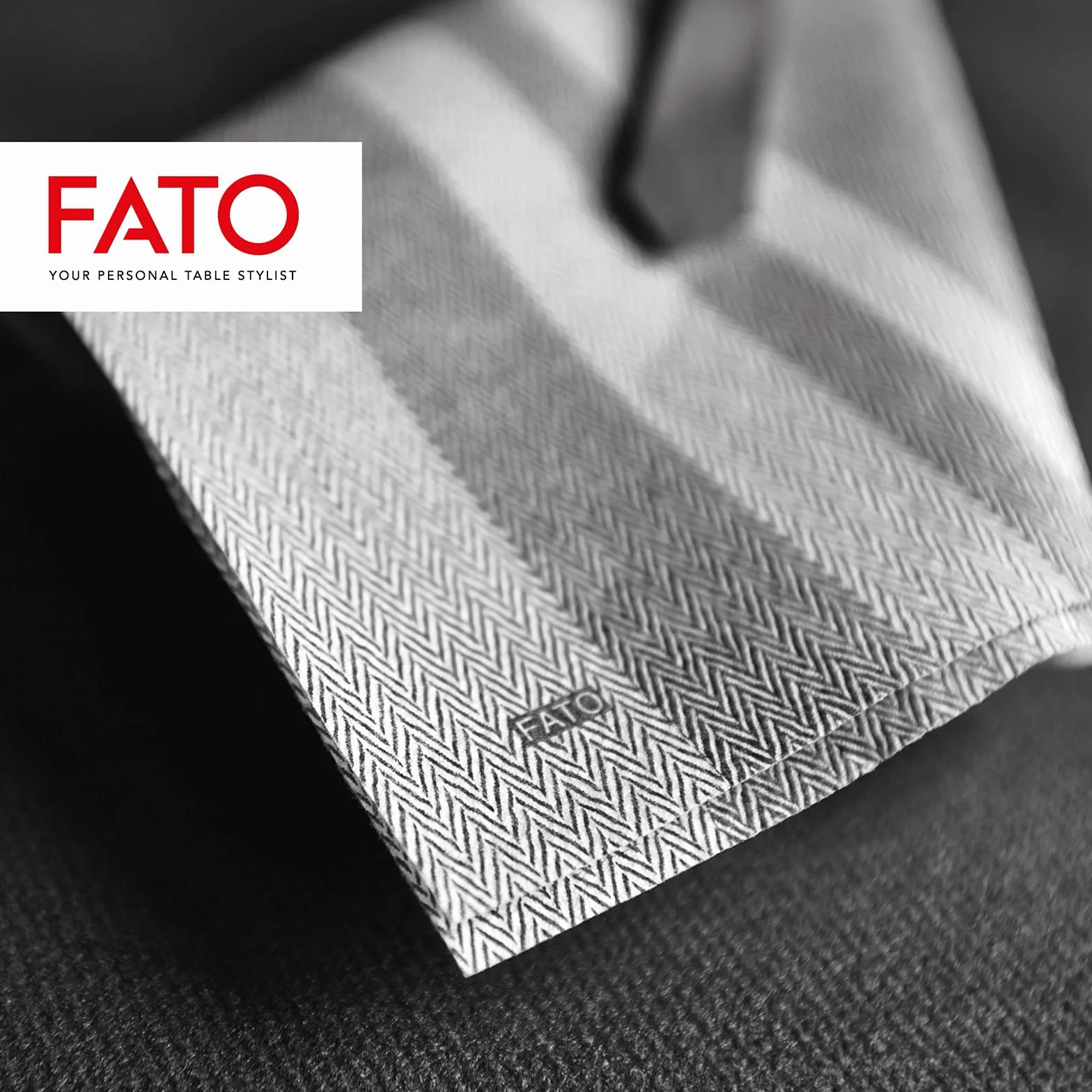 Fato Tovaglioli Airlaid Effetto Tessuto 40x40 Tweed Nero 50 sztuk