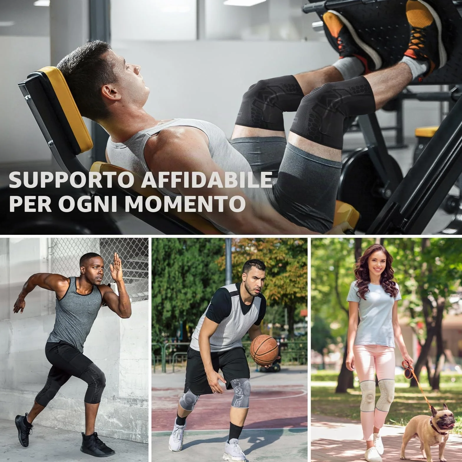 CAMBIVO Ginocchiera Ortopedica Compressiva con Gel per Rotula, Supporto Artrosi Ginocchio, Tutore per Corsa e Palestra