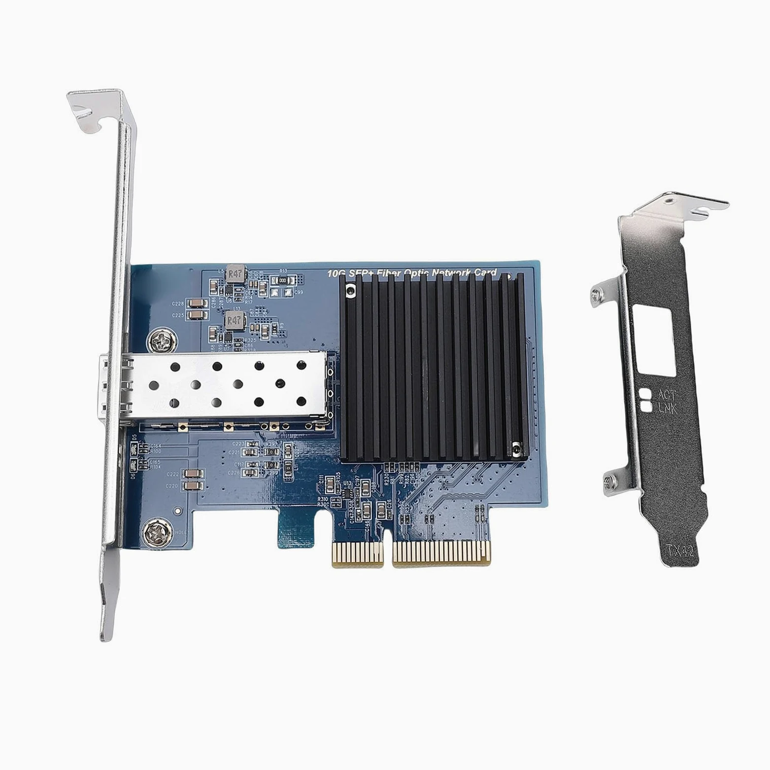 Yctze Scheda di Rete PCIe 10G, Adattatore Ethernet in Fibra PCIe 3.0 X4 a Porta Singola, Scheda di Interfaccia di Rete con Slot SFP Aperto, Ideale per Wins 11 e Supporto di Avvio PXE