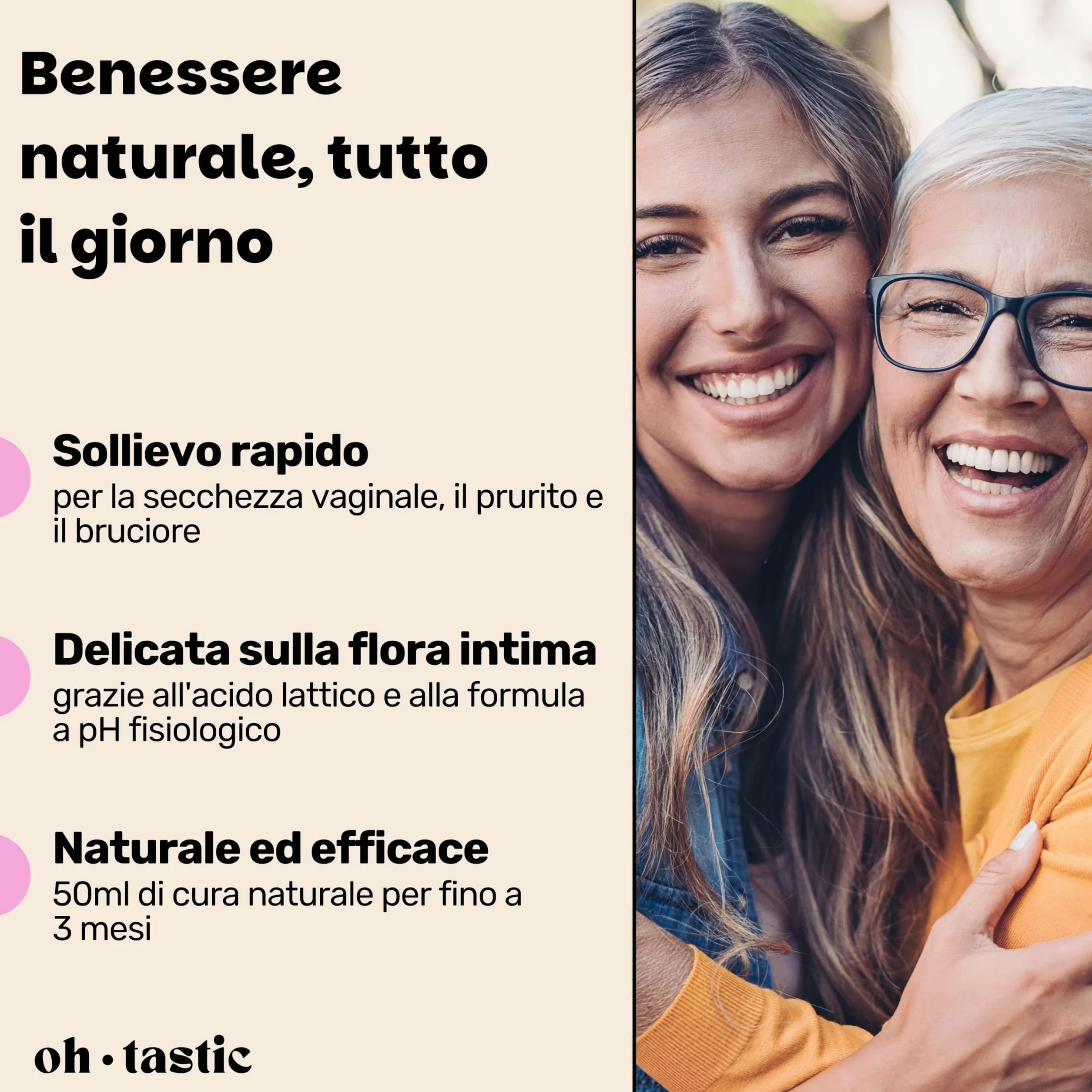 Crema Intima Lenitiva per Prurito, Bruciore e Secchezza Vaginale - Crema Idratante con Acido Lattico (50ml)