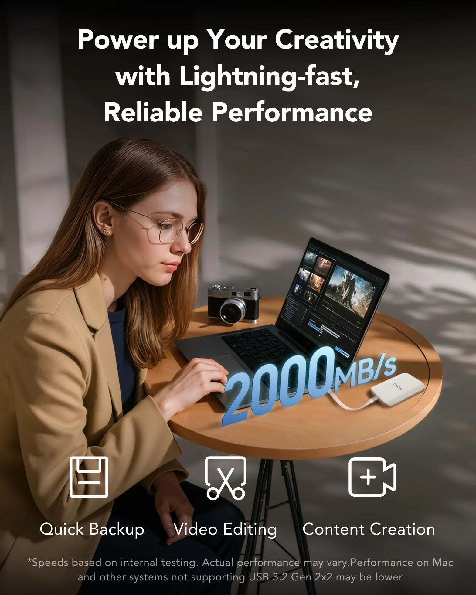 Lexar ES5 Portatile SSD 1TB, USB 3.2 Gen2x2 fino a 2000 MB/s in Lettura e Scrittura, IP65 Protezione,Magsafe Phone SSD,Supporto per Apple ProRes 4K (iPhone 15/16 Pro) e Galaxy S25 8K