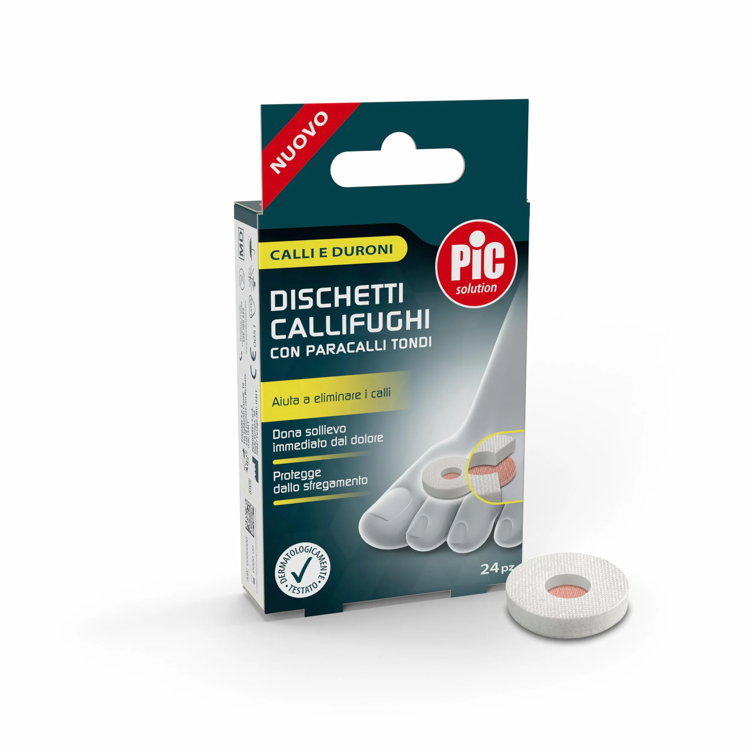 Pic Solution Dischetti callifughi con paracalli tondi, confezione mix, 24 pezzi