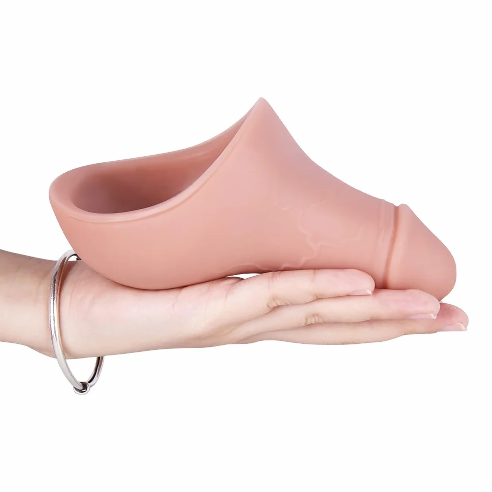 Dildo in Silicone con Bavaglio Urinale – Mundknebel Grande per Donne, Ball Gag per Giochi BDSM