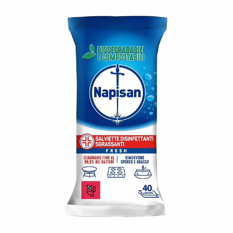 Napisan Salviette Igienizzanti Multisuperfici Biodegradabili Fresh 210 gr