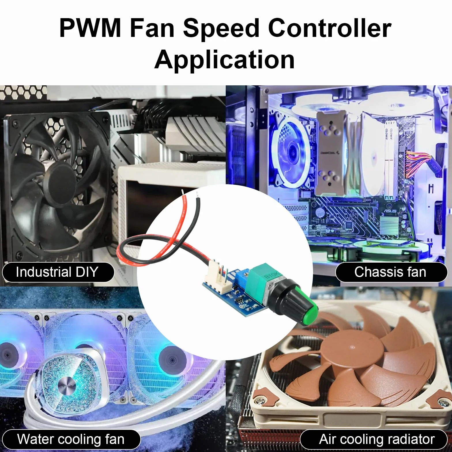 PWM Regolatore di velocità della ventola 4Pins 1 canali fan controller PC CPU Manopola di controllo